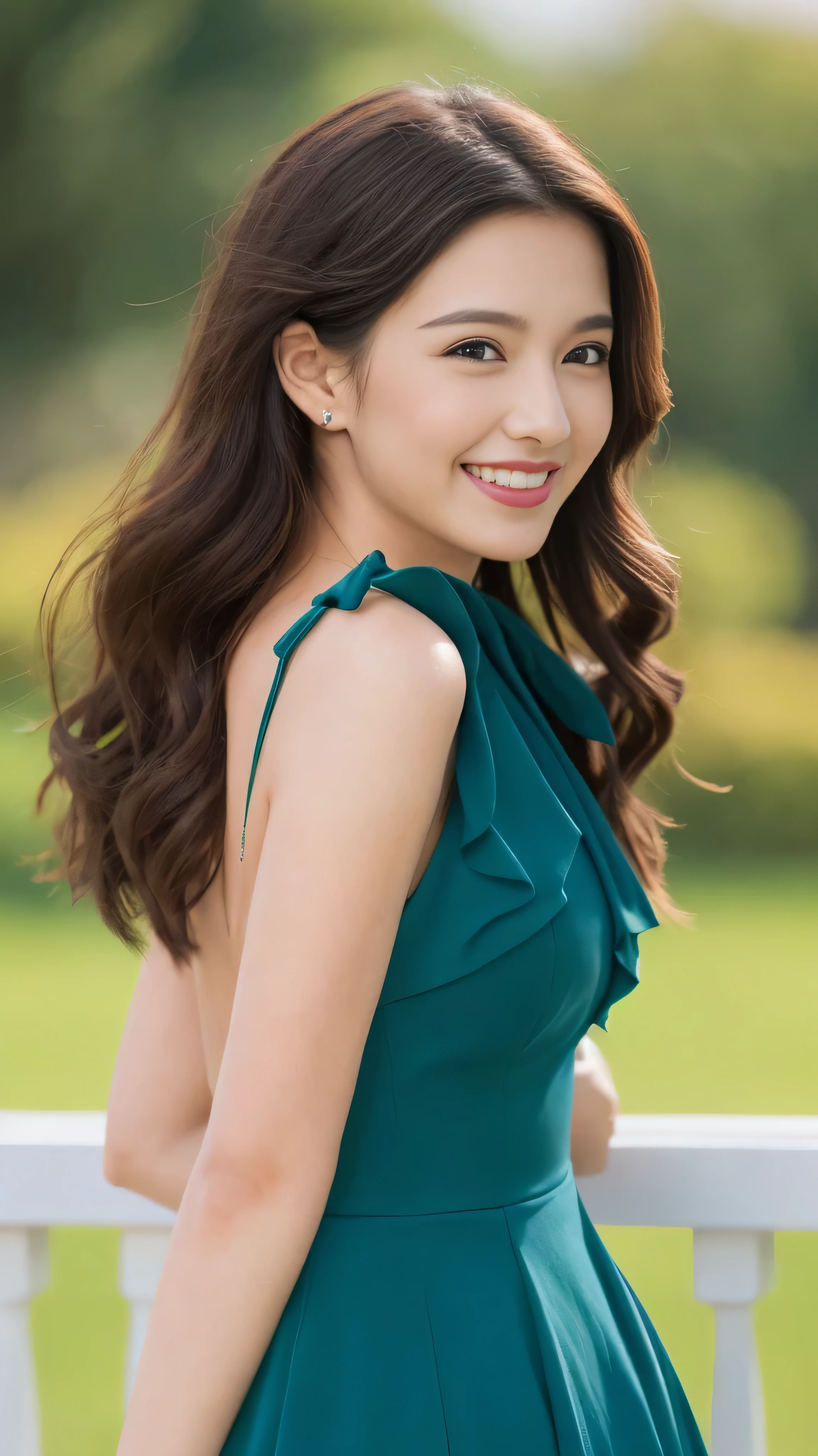 ((Realistic lighting, Best quality, 8K, Masterpiece: 1.3)), Clear focus: 1.2, 1girl, With Glasses, Perfect Body Beauty: 1.4, Slim Abs: 1.1, ((Dark Brown Hair, Big Breasts: 1.3)), (Aqua Dress: 1.4), (Outdoor, Night: 1.1), City Street, Super Fine Face, Fine Eyes, Double Eyelids