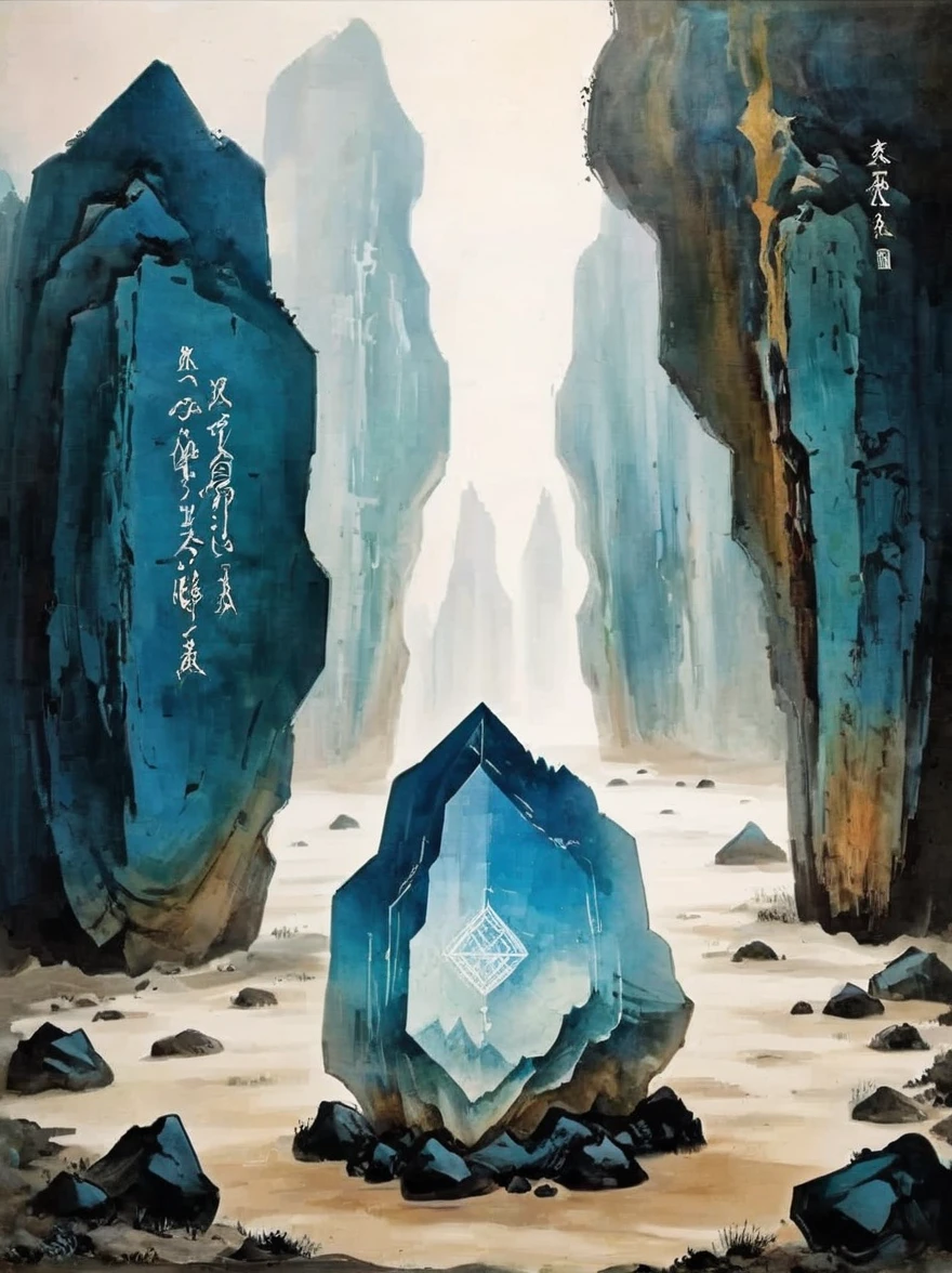 Unknown geometric remains，In the underground hole，A huge geometric ruin。Its shape is intricate，It seems to be the crystallization of wisdom beyond the times。Mysterious symbols are engraved on each boulder.，As if telling ancient secrets。And this is just the tip of the iceberg