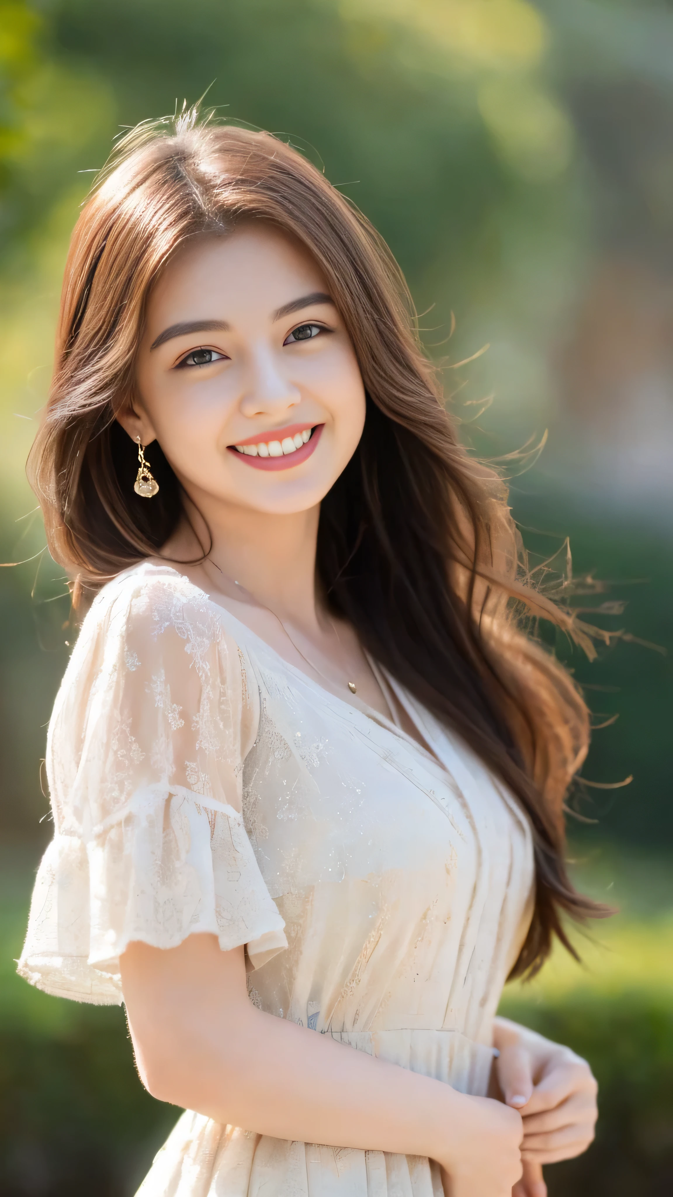 (highest quality, 16K, masterpiece: 1.3), (movie actress:1.4),beautiful woman with perfect figure: 1.2, (Nationality is random:1.4), wearing a pendant, strapless、elegant long dress、(very affectionate smile:1.2)、 highly detailed face and skin, fine eyes, double eyelid, ((full body shot:1.3))、