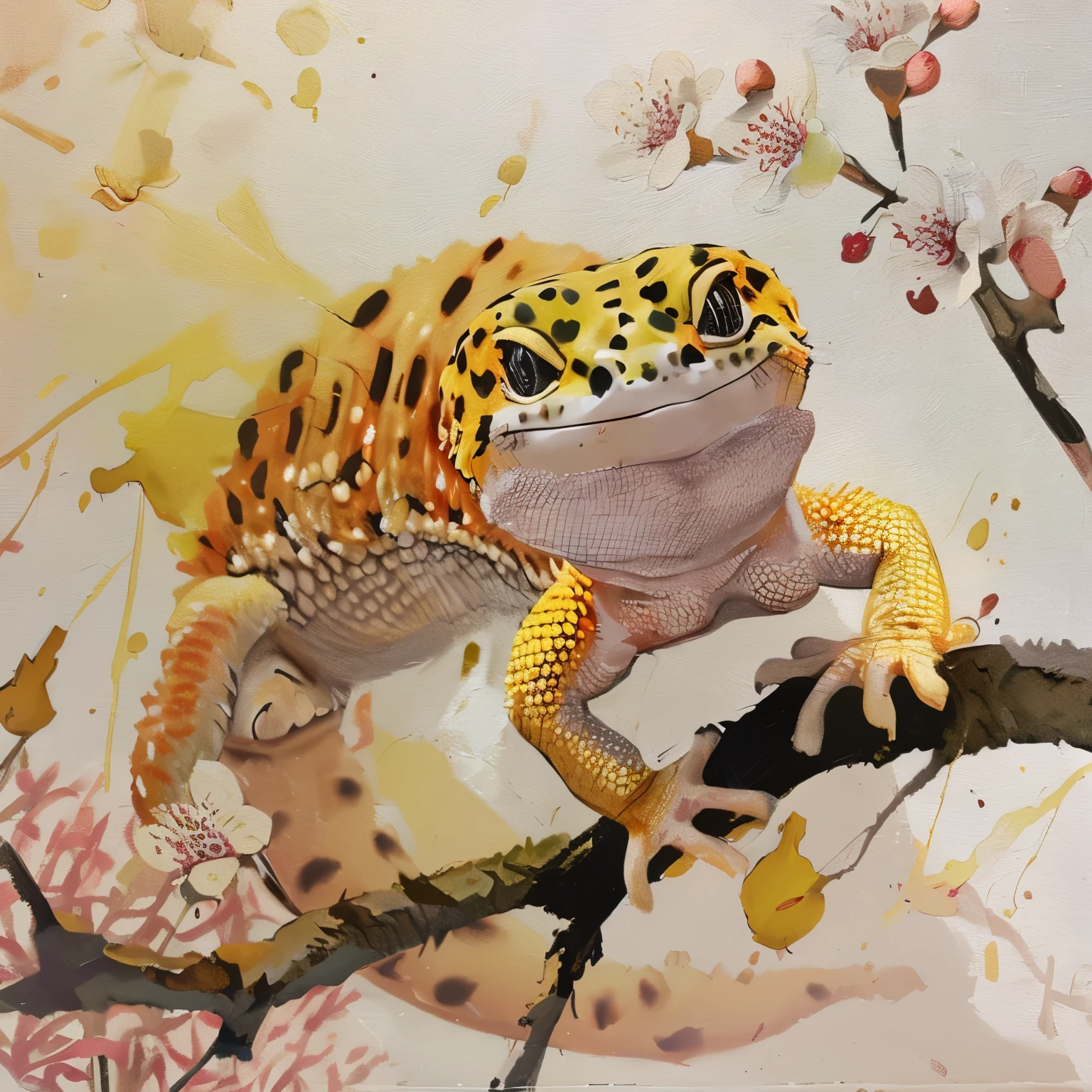 Leopard Gecko、oil painting style