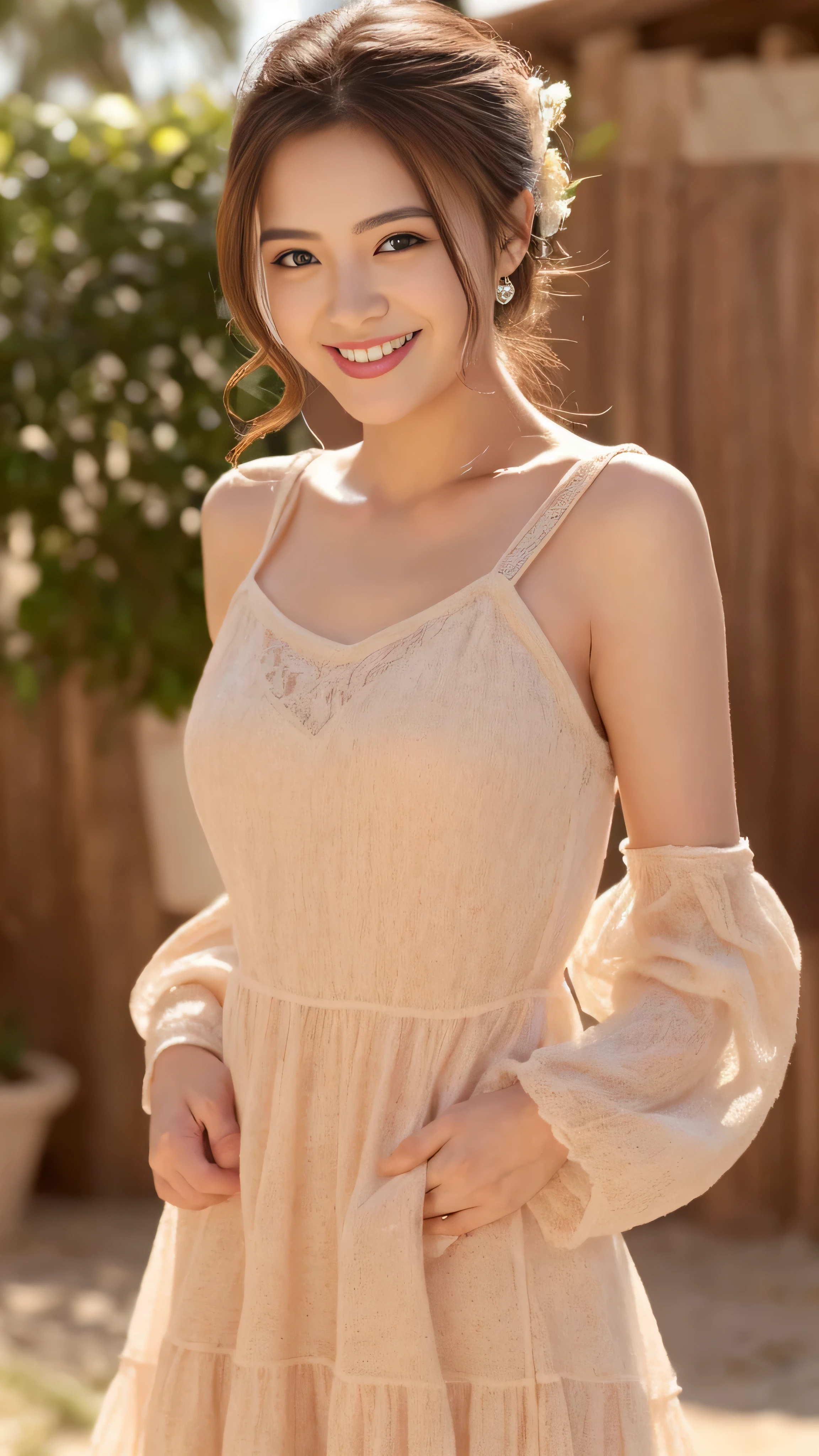 (highest quality, 16K, masterpiece: 1.3), (movie actress:1.4),beautiful woman with perfect figure: 1.2, 1 female, alone, (Nationality is random:1.4), wearing a pendant, strapless、elegant long dress、(very affectionate smile:1.2)、 highly detailed face and skin, fine eyes, double eyelid, ((full body shot:1.3))、