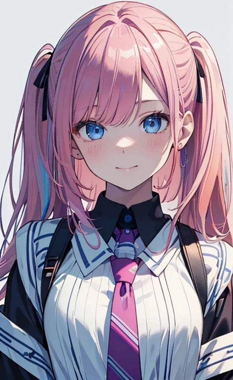 (​masterpiece、top-quality、8k size wallpaper、offcial art)、(face focus:1.6,portrait,upper body:1.6)、(1girl),(very loud laugh),cute face,blue eyes、twintails、
,(stand),
,(sexy body),(school uniform),(long fluorescence pink hair1.3), (small breasts)、
、fluorescence、classroom,JK、