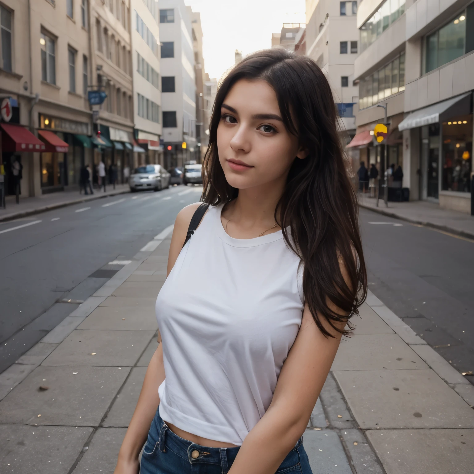 Sofia's selfie smooth and soft skin Casual selfie with iPhone. Beauty with brown hair and light green eyes. sonrisa encantadora y labios provocativos.