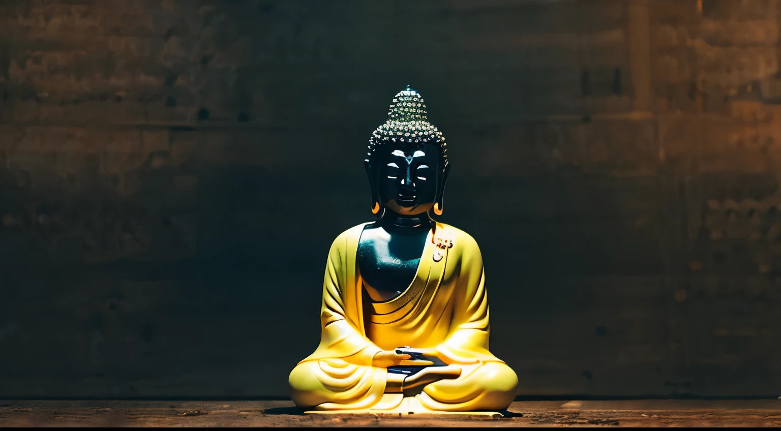 Buddha The background is black