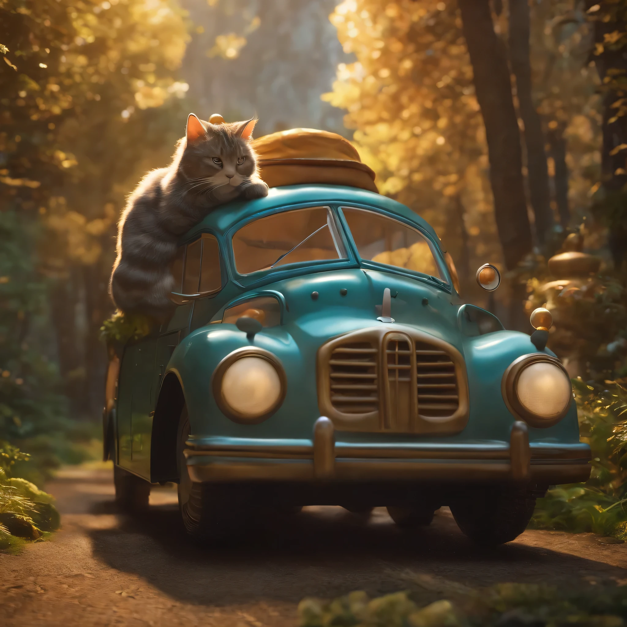 8k,The cat bus from Totoro,cute,realistic