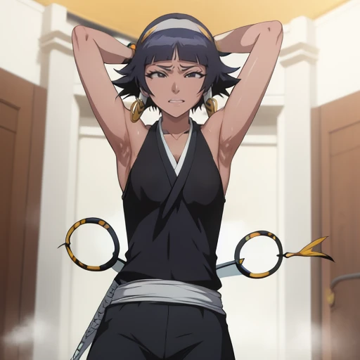 ( Animation screenshots:1.1),outdoor, Nipple Exposed, 1 girl, alone, black hair, side breasts,eternal, short hair with long locks, japanese clothing, - Hip vents, no underwear,short hair, small breasts, (white eyes:1.1),No eyeballs, Also available in black, No headwear,low double braids,Face the audience, looking at the audience, tired, from below, (Show armpits:1.1), ((Armpit:1.2)), Sexy, Sweat dripping, More and more sweat,(ahegao), (Roll your eyes), naughty face, blush, open mouth, Sticking out tongue, saliva, sloppy person,Runny nose,skinny, raise arms, (arms above head:1.5)