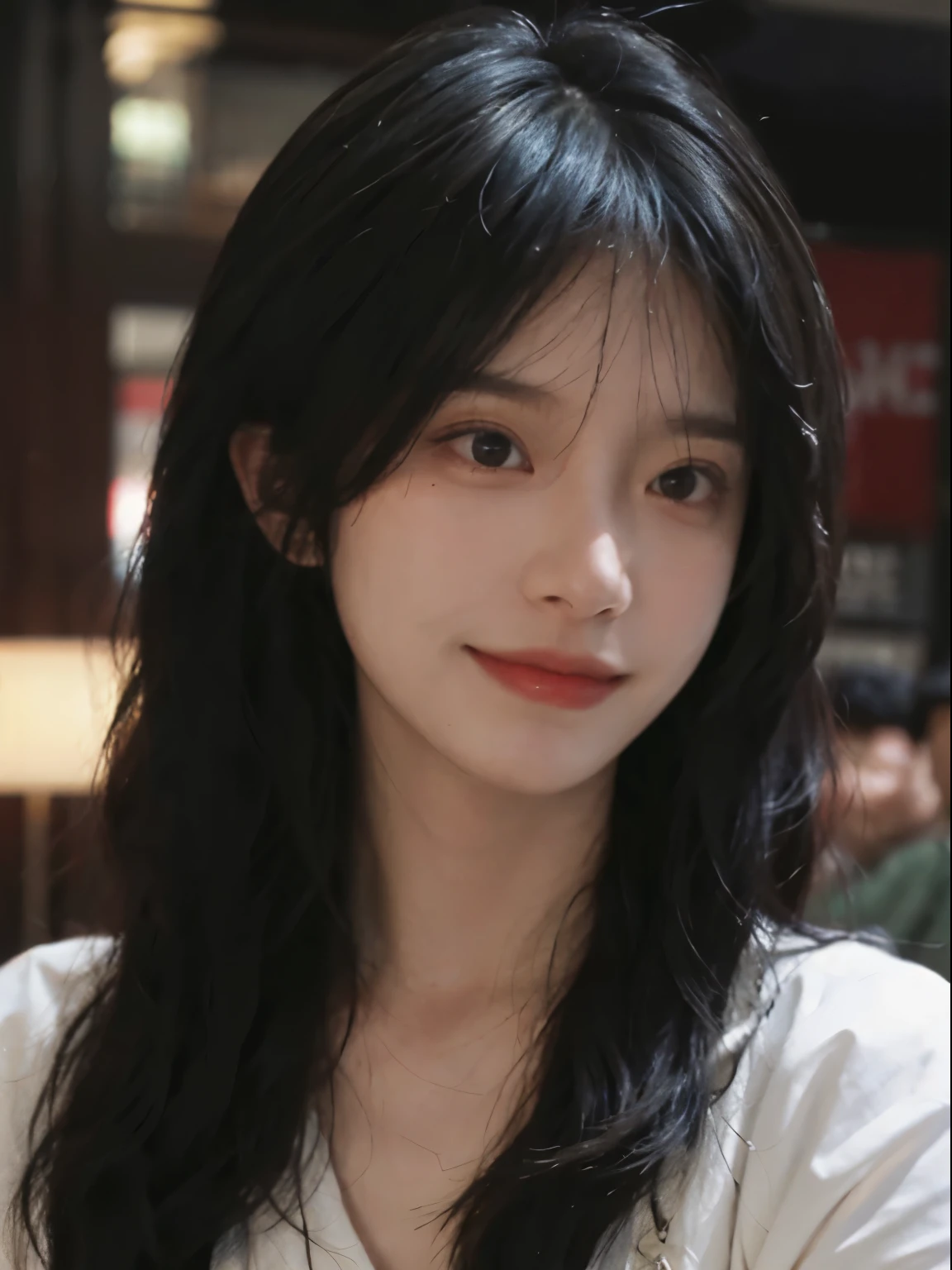 best quality, ultra high resolution, White background,(realistically:1.4), girl, sweet smile,Delicate, beautiful and fair skin,Realistic and realistic,美丽delicate eyes, ridiculous, Incredibly Ridiculous Resources, Huge file size, 超Level verbose, High resolution, Very detailed, ,A pair of eyes as clear as snow,Royal sister,black long straight, looking at the audience,Highly detailed facial and skin textures, delicate eyes,surreal,Super real photos,Very detailed CG unified 8k wallpaper,(masterpiece),(best quality),(Super detailed),(Super real photos),(Best character details:1.36),There is light on the face, movie lighting,illustration, Very detailed,Level verbose, High resolution, Very detailed, best quality, masterpiece