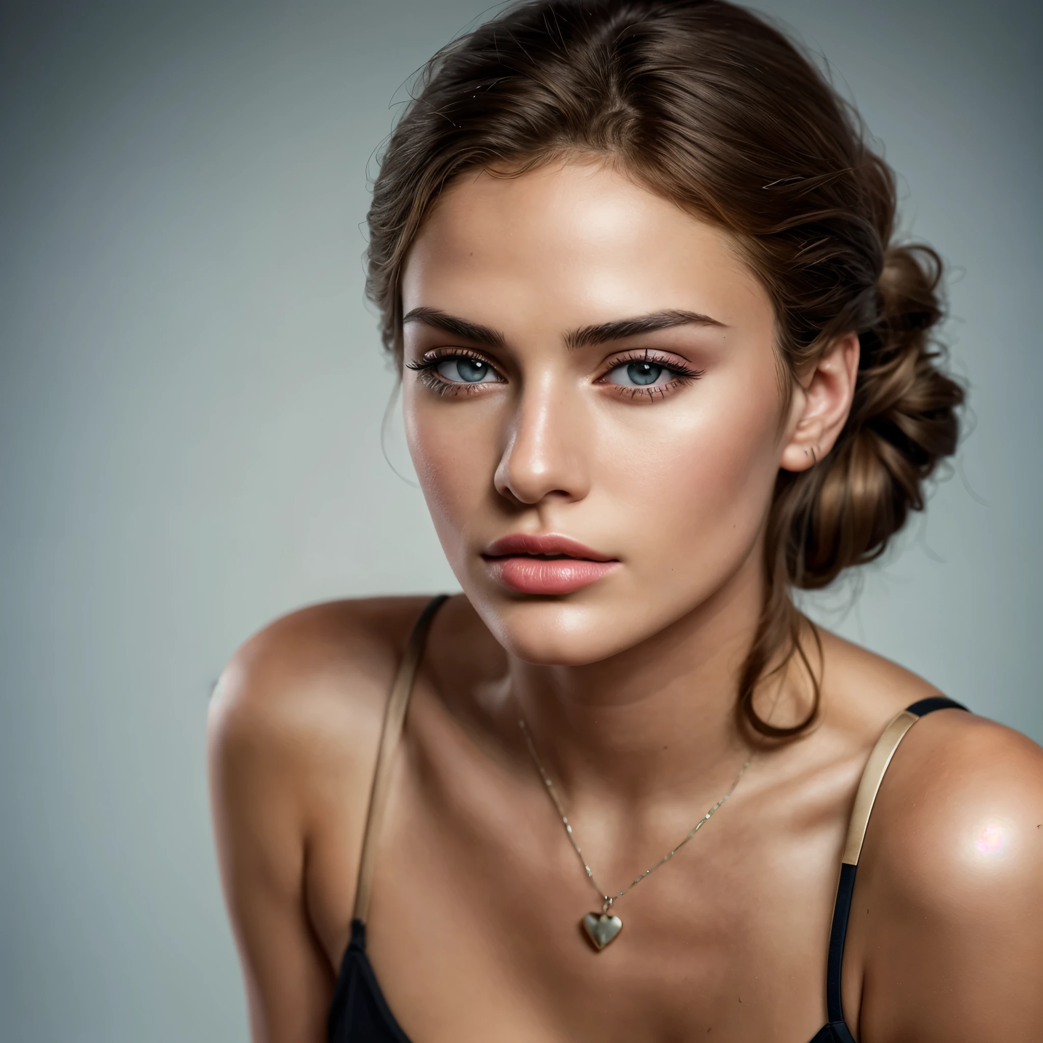 best quality,high resolution,Ultra-detailed:1.2
Belle jeune femme 22 ans, swarthy skin color, tied hair , plump lip , Yeux Perçant , piercing au nez, maquillage y2k , corps bien entretenu avec formes, high detail, moderne, realism, hyperréalisme, cinema lighting, profondeur de champ, UHD, retina, chef-d&#39;artwork, accurate, textured skin, Great detail, high details, high quality, prime, best quality, high resolution, 8K, Photo d&#39;Pleasant atmosphere, 
