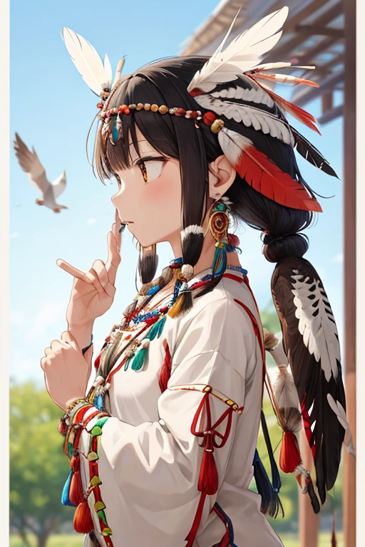 Native American feather ornaments、reflects their culture and beliefs。These ornaments are、usually、Hawks and Turkeyade from the feathers of birds such as eagles。Feathers are considered sacred、Symbolizes spiritual power and protection。Feathers are used as head ornaments and necklaces.、earrings、Used as clothing decoration、indivual々の部族やindivual人の身分や功績を示す場合もあります。Also、They are also worn during certain ceremonies and festivals.。In Native American culture、Feathers represent connection and harmony with nature、And it plays a very important role as a symbol of spiritual power.。