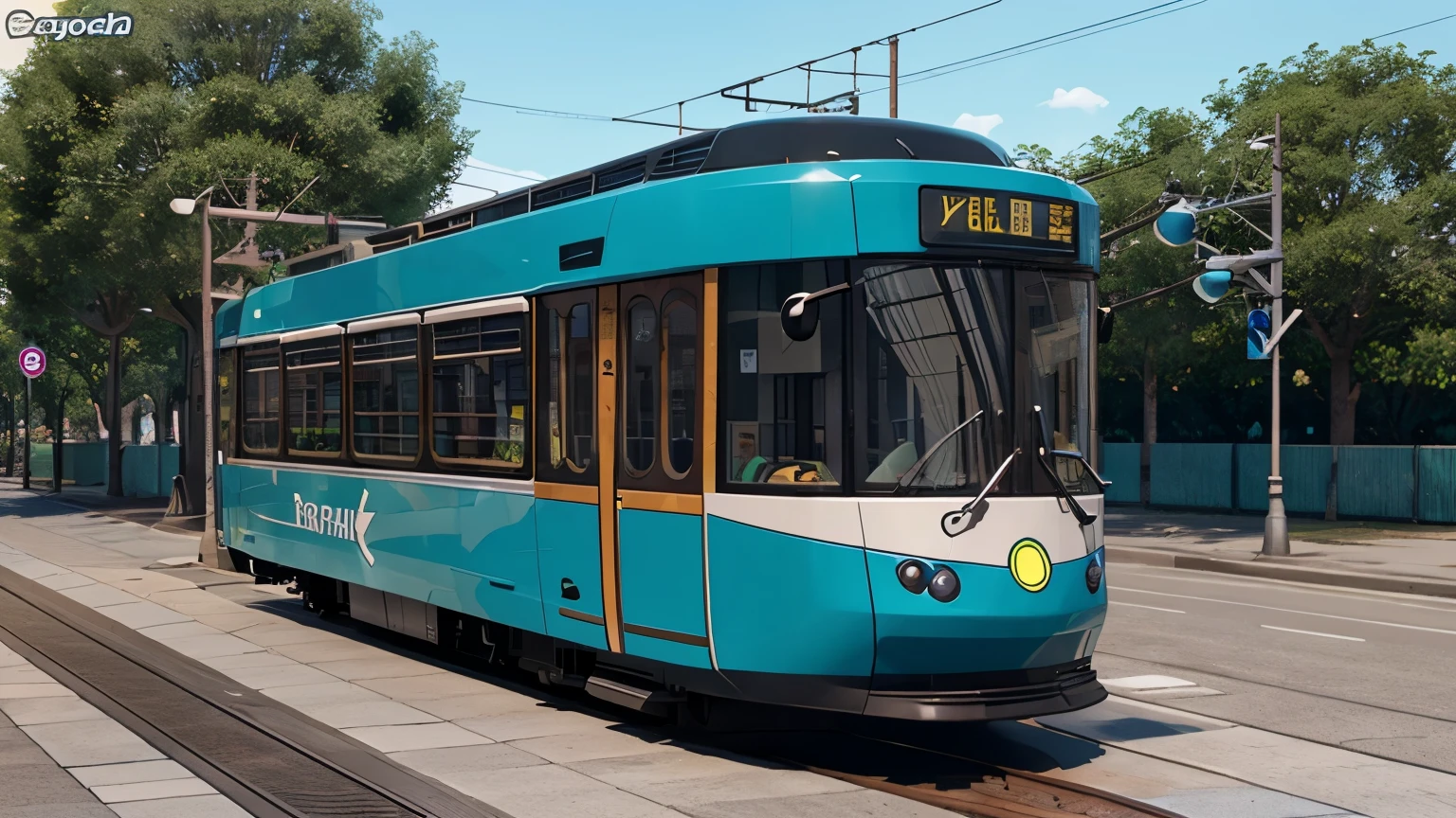 Porpoise-shaped tram,Featured front,Cartoon image,3d model