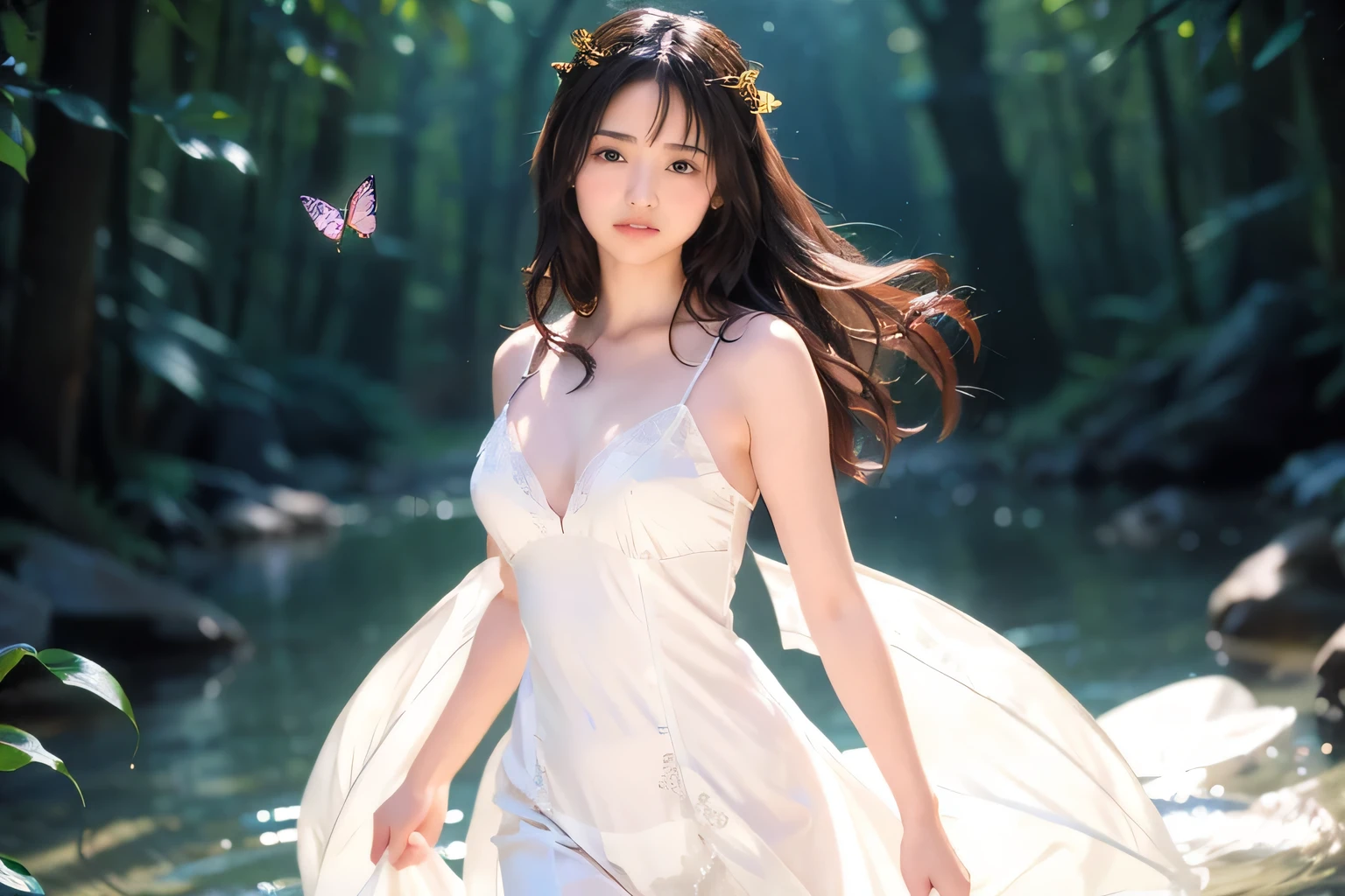 look up, 8K, masterpiece, Most detailed, Highest quality,, create a sense of fit, Cute Girls,Side Tail, (Wet),Sun light,((wedding)),pubic hair,Veil,(((bride))),((show off)),(ふっくらとしたNipples),Ecstatic expression,Outdoor,White lace,Nipples,Ample breasts,Saggy breasts,Hime cut,One female,Glowing Skin,hard core