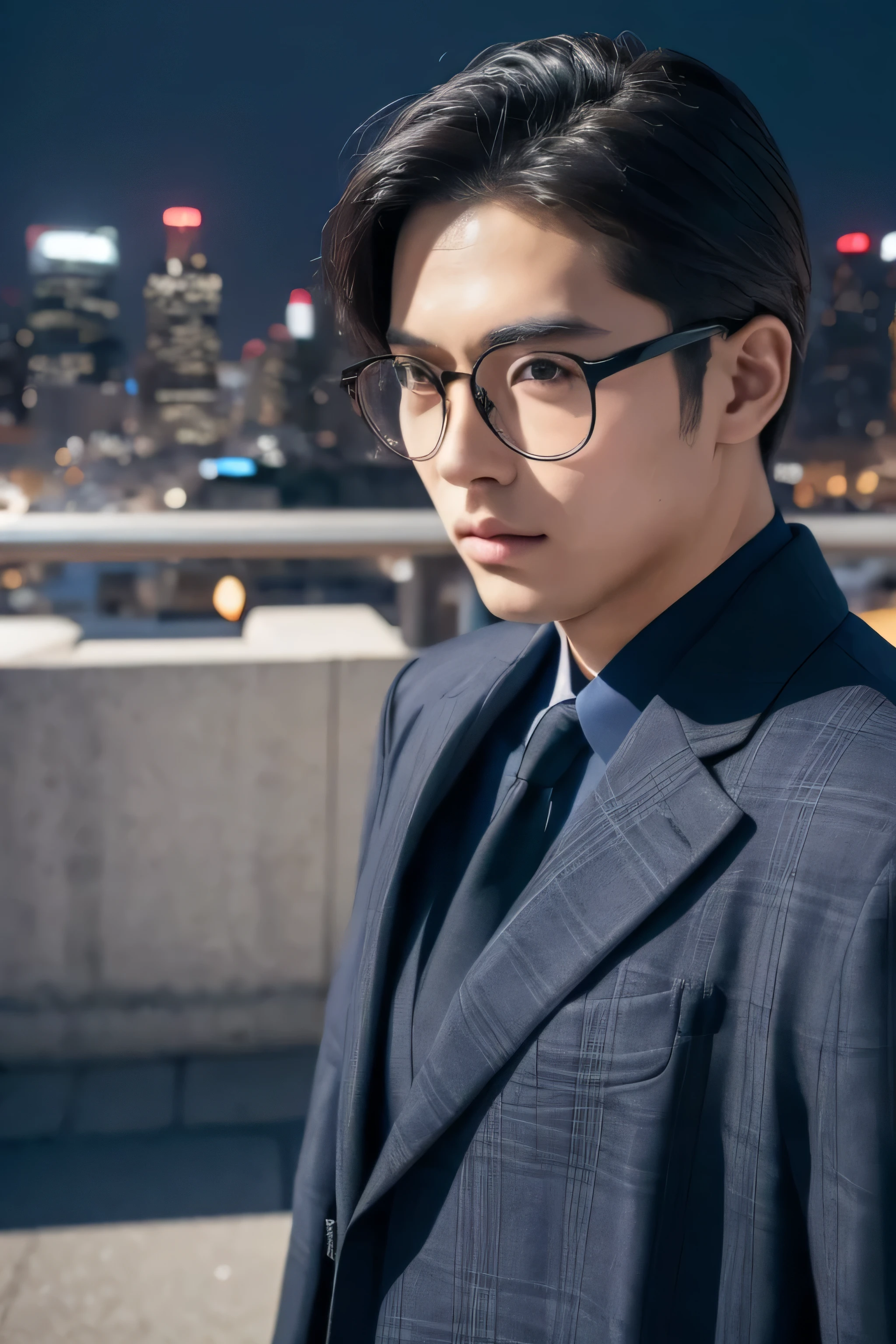 There was a man in a suit and tie standing in front of a building, Inspired by Zhang Han, Cai Xukun, siwoo kim, yanjun cheng, heise jinyao, hyung tae, ryan jia, photoshoot, Handsome man, wearing a suit and glasses, Lu Ji, glossy from rain, Inspired by Bian Shoumin, Extremely handsome, jia