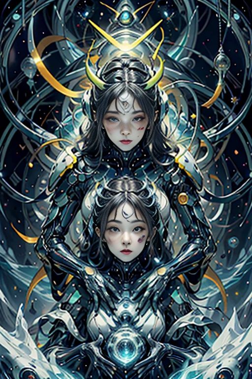 best quality,4k,8k,highres,masterpiece:1.2,ultra-detailed,realistic:1.37,HDR,UHD,studio lighting,ultra-fine painting,sharp focus,physically-based rendering,extreme detail description,professional,art deco,tarot card style,dramatic angle, horror expression, (multiple alien female),creatures from outer space, (three alien female being sucked into a vortex:1.5), (they are falling into a dark hole),organic exoskeleton,biological exoskeleton,alien flora,bioluminescent mineral,vivid colors,pale purple hues,trending on cgsociety,landscape,horror,anime,sci-fi,photography,concept artists,bright and vibrant colors,dreamy lighting