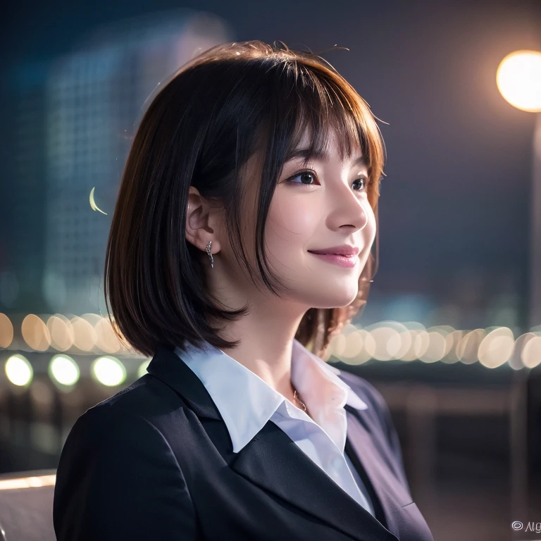 (8k, best quality, masterpiece:1.2), (realistic, photo-realistic:1.37), ultra-detailed, 1 girl,cute, solo,beautiful detailed sky,detailed cafe,night,sitting,dating,(nose blush),(smile:1.15),(closed mouth) small breasts,beautiful detailed eyes,(collared shirt:1.1), night, wet,business attire, rain,white lace, (short hair:1.2),floating hair NovaFrogStyle,naked