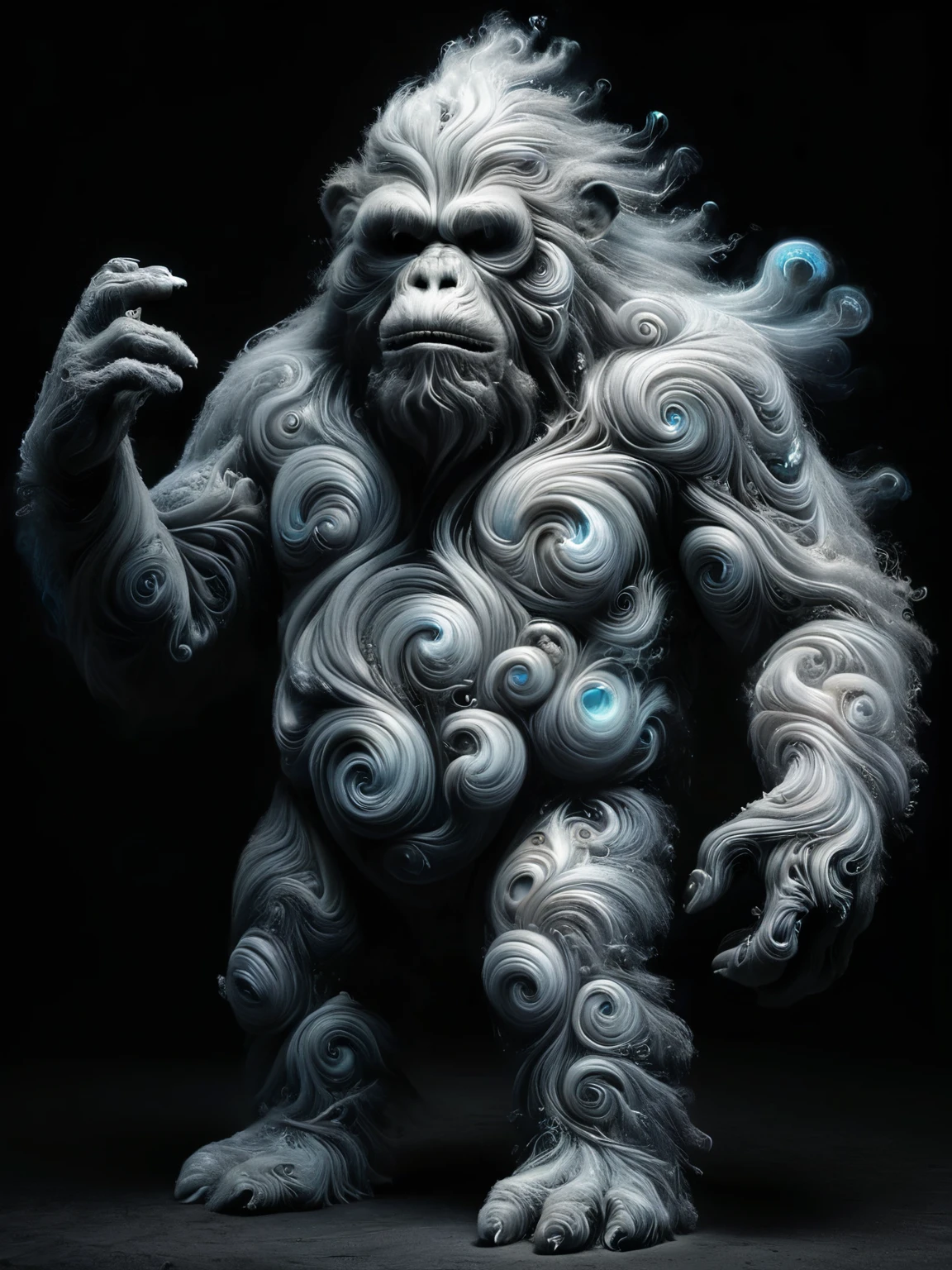 Made by ral-czmcrnbw and ral-cnvctncrnts from Wonderland、Award-winning photo of the mystical yeti, Magic, Whimsical, Fantasy art concept, steampunk, intricate details, highest quality, masterpiece, ultra sharp, surreal, realism 