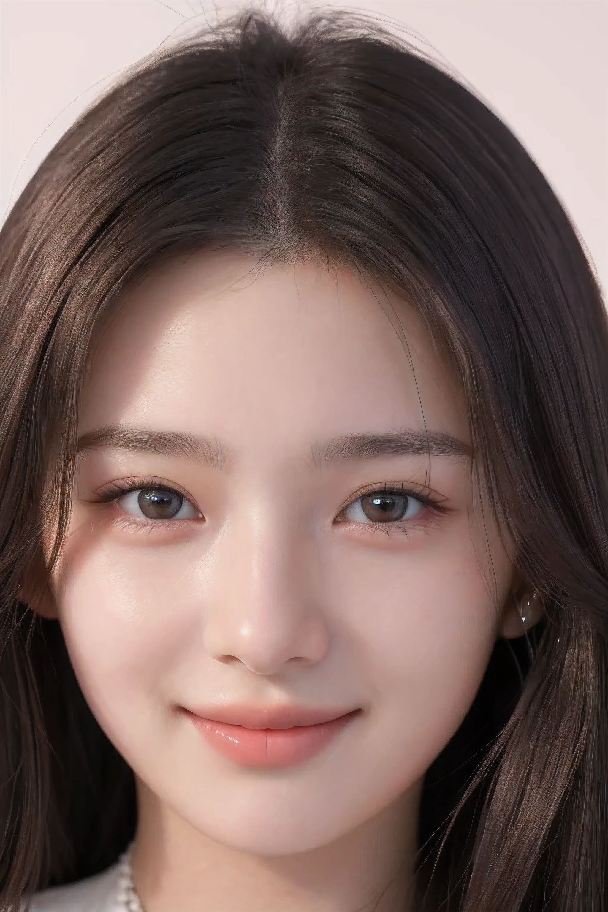 (realistic, High resolution:1.3), (17 yo:1.5), One girl with perfect figure, very detailed face and eyes, long hair, frontal face, (extreme close up), smile