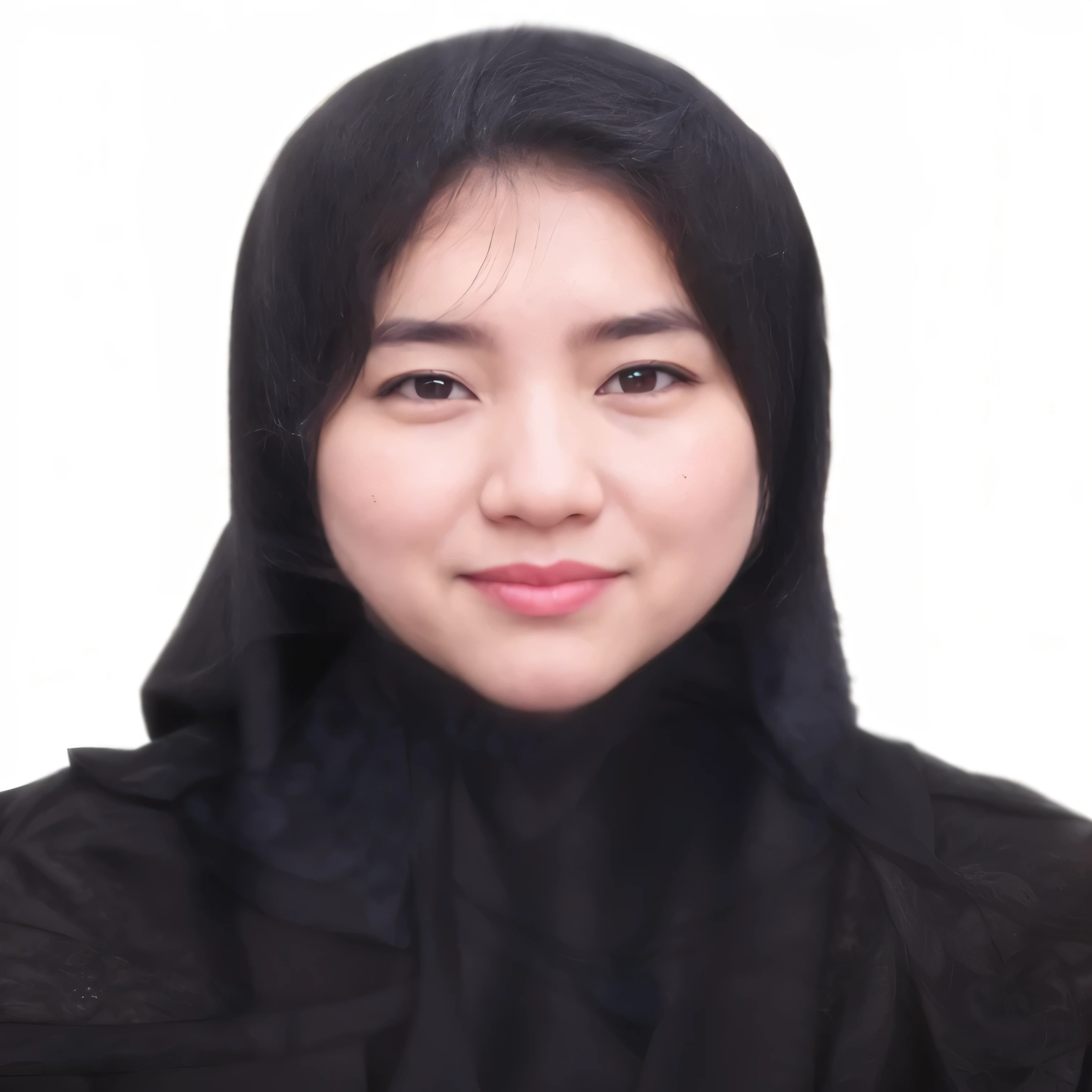 a woman wearing a black hijab and a black shirt, faridah malik, headshot profile picture, professional profile picture, full protrait, hijab, portait photo profile picture, protrait, halfbody headshot, h. kyoht luterman, headshot, headshot photo, profile picture, zenra taliyah, passport photo, hana alisa omer, close up potrait