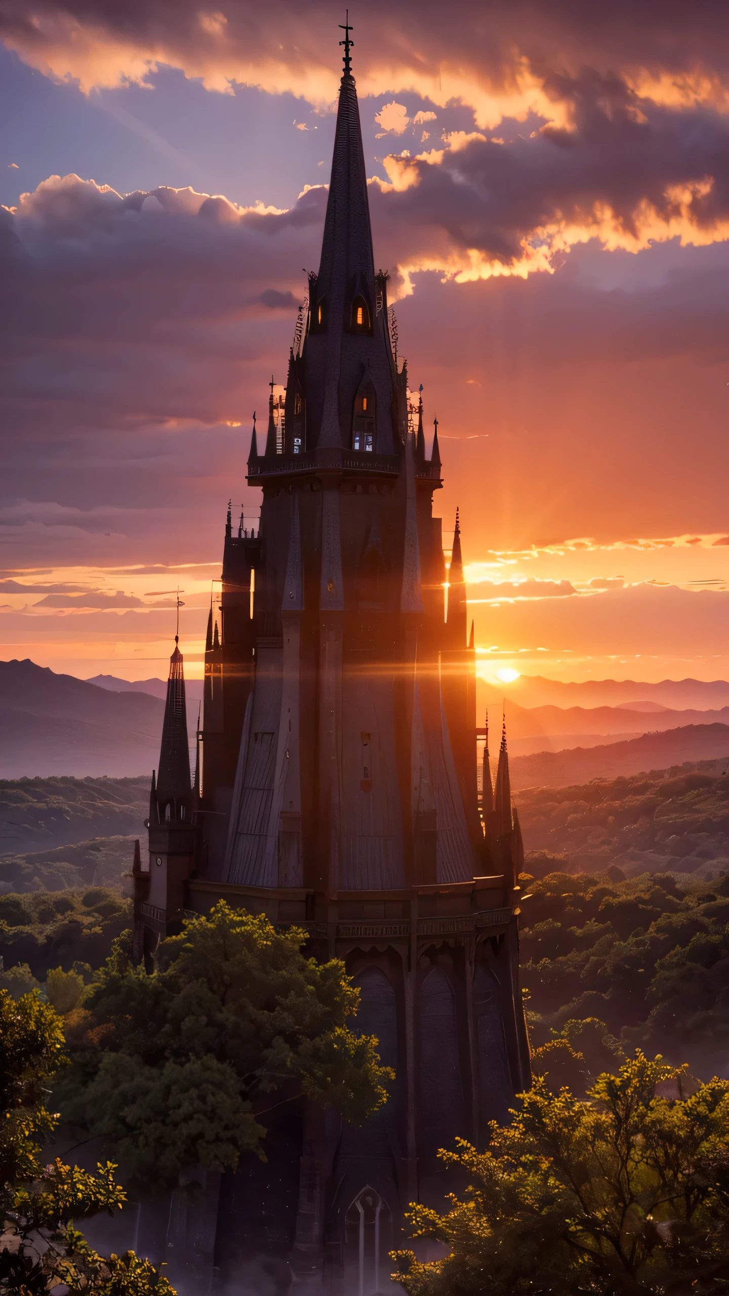 Highest image quality,fantasy,Majestic nature,sunset