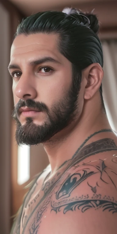 Man with tattoos and pink sweatpants standing in a room, corpo inteiro, Prefeito, inspirado em Ludovit Fulla, pose de bolus de carne, corpo inteiro! injection, sem capuz | | sombreamento realista, corpo masculino, corpo inteiro!!!, cheio_corpo!!, Garoto mau, corpo inteiro!, Avatar do segunda vida, (hiper-realista), (high resolution), (8k), (belos olhos detalhados), (melhor qualidade), (papel de parede), (fotorrealista:1.4), (Rosto detalhado), sozinho, homem bonito, 30 anos de idade homem perfeito, inspirado em Ludovit Fulla, Tony Sandoval. 8 k realista, inspirado em Daren Bader, inspirado em Jozef Simmler, (alto detalhado realista cabelo preto), (personagem segunda vida) ((ovelha)), (olhos pretos detalhado), (muscles), (homem malvado bonito:1.55) ((segunda vida))
