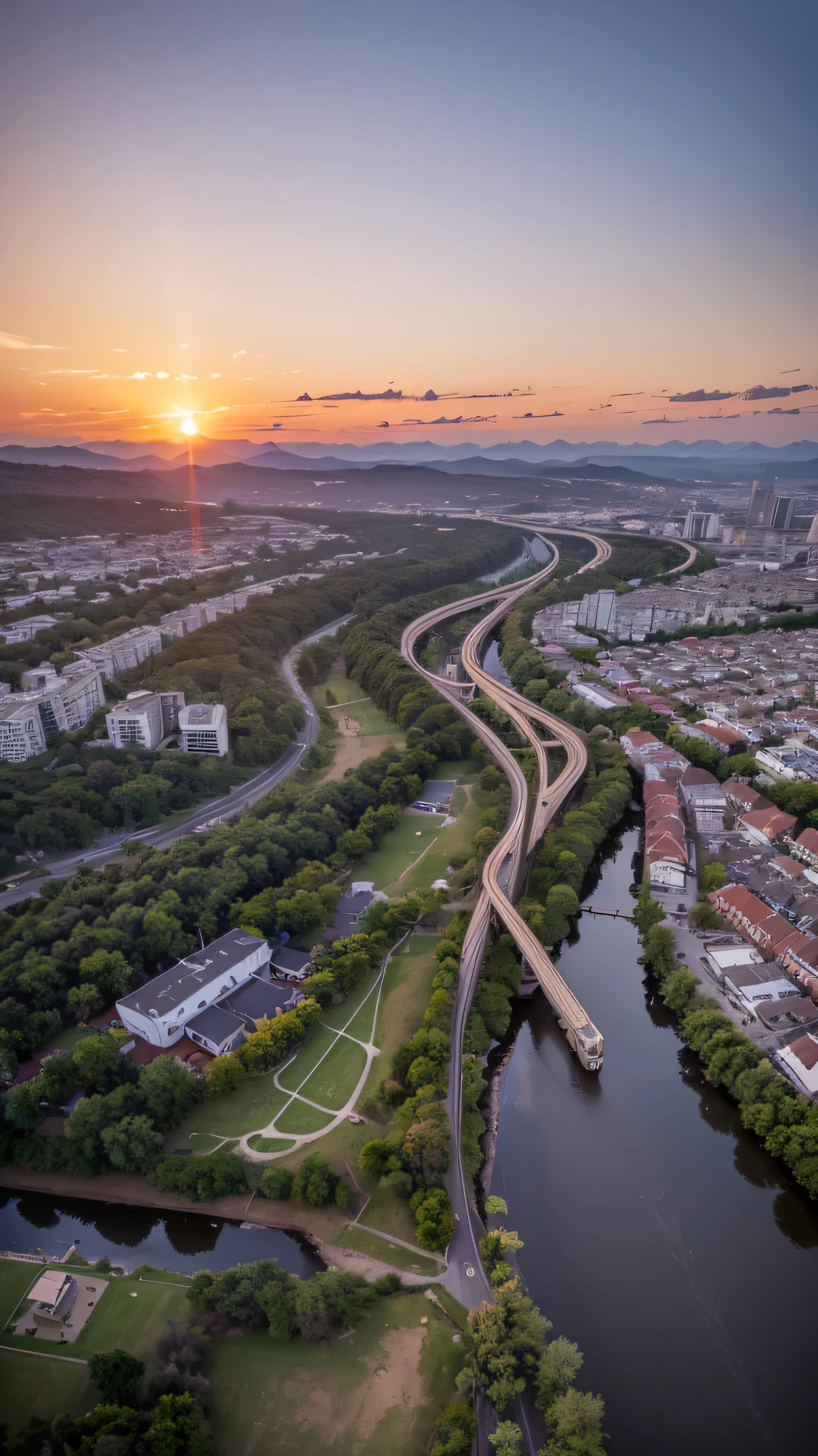 Highest image quality,drone photography,sunset