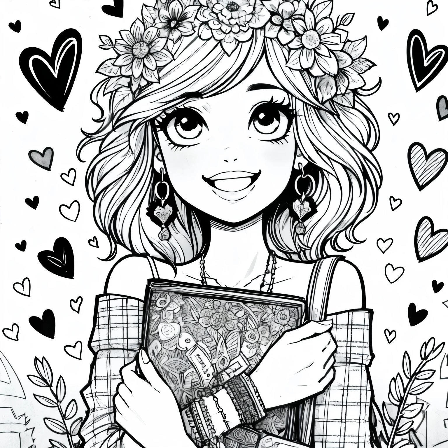 please convert this picture from black and white drawing into colored page