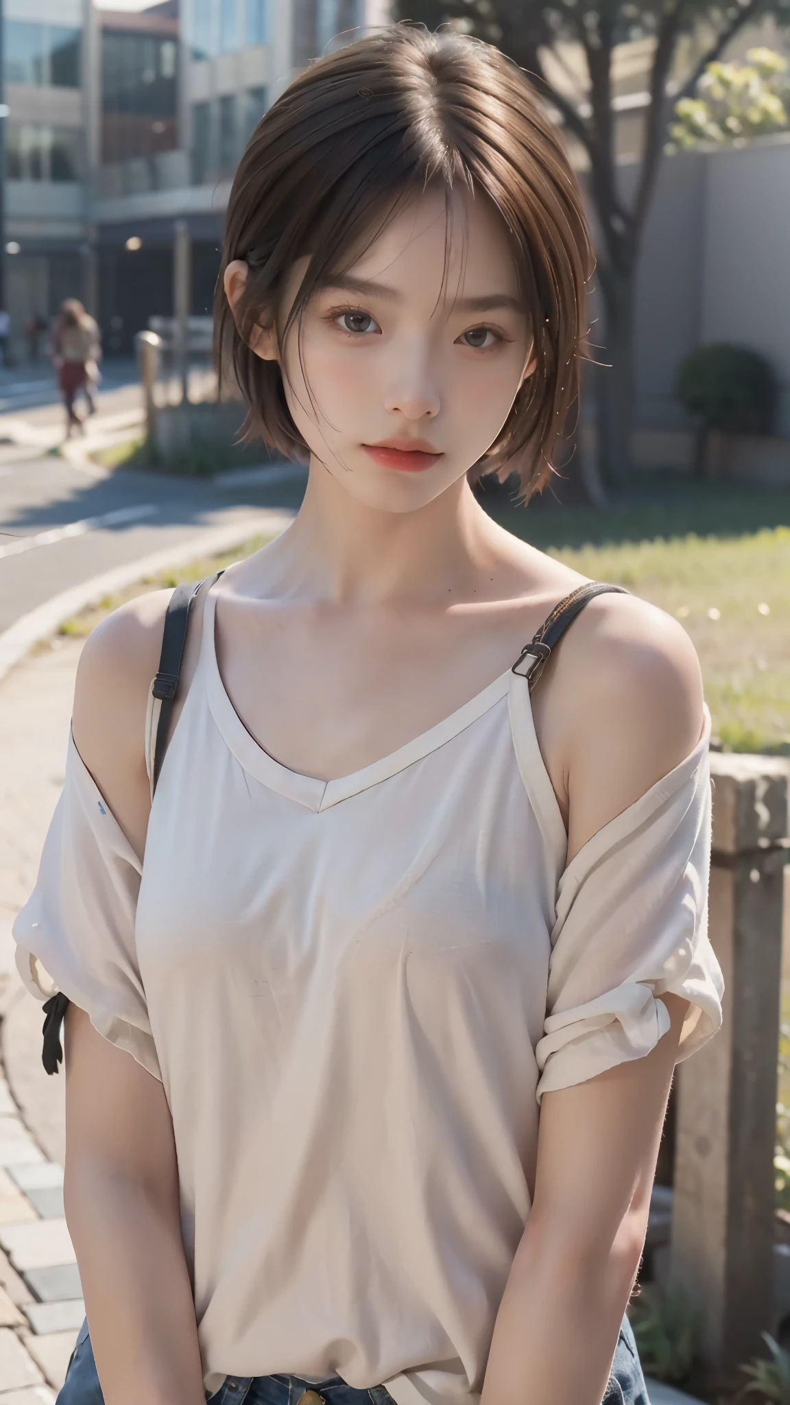 最high quality, masterpiece, 超High resolution, (realistic:1.4), Raw photo, 1 girl,, short hair,, (masterpiece, 最high quality, high quality, High resolution, Super detailed),Blurred feeling