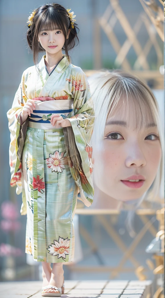 （kimono）,random pose,、(highest quality,masterpiece:1.3,超A high resolution,),(Super detailed,caustics),(Photoreal:1.4,RAW shooting,)ultra-realistic capture,very detailed,High resolution 16K human skin close-up、 natural skin texture、Skin tone looks even and healthy、 Use natural light and color,1 girl,Japanese,28 years old,cute,black haired,middle hair,,smile,,(written boundary depth、chromatic aberration、wide range of lighting、natural shading,freckles,mole under left eye,look at the camera,turn your body forward