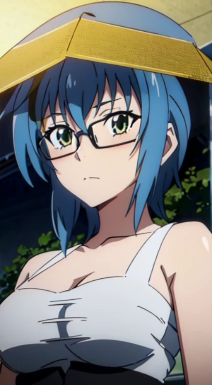 
a close up of a person with blue hair and a white shirt, anime girl named lucy, rei hiroe, fubuki, rogue anime girl ayanami rei, as an anime character, close up iwakura lain, anime girl with teal hair, koyoharu gotouge, yuyushiki, female anime character, anime visual of a cute girl, glasses