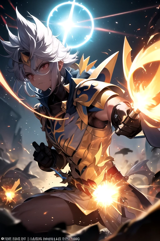 Nombre: Lighting Vanguard Description: Light Vanguard is a mystical warrior imbued with the energy of Farlight's 84th birthday., emanando un resplandor celestial que deslumbra a sus enemigos y protege a sus aliados.
Habilidades:
1. **Espada de Luz**: Wields a sword made of pure light energy that cuts through darkness and obstacles, dealing damage to enemies with each hit.
2. **Escudo Radiante**: Generates a glowing shield that protects the Light Vanguard and nearby allies from enemy attacks, absorbing a considerable amount of damage before dissipating.
3. **Celestial Explosion**: Channel Farlight 84's Birthday energy to create a blast of intense light that damages all enemies in a wide area, leaving them momentarily disoriented by the glare.
Light Vanguard is a guardian of light who protects and strengthens his teammates in honor of Farlight's 84th birthday., making sure every battle is a bright and memorable victory.