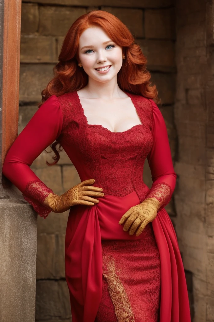 A sexy/cute, historicially acurate dickensian lady sweet/wholesome skinney , Traditional/conservative dress. Exudes love, conservative values. Thick Red hair. elegant dickensian dress. , fair-skinned woman, view viewer, Face Madura, Delicate gloves,, attractive look, impressive woman, romantic mood. Excited, happy, smileing, laughing.. Prudishly dressed. Jumping up and down. Molly Quinn.
