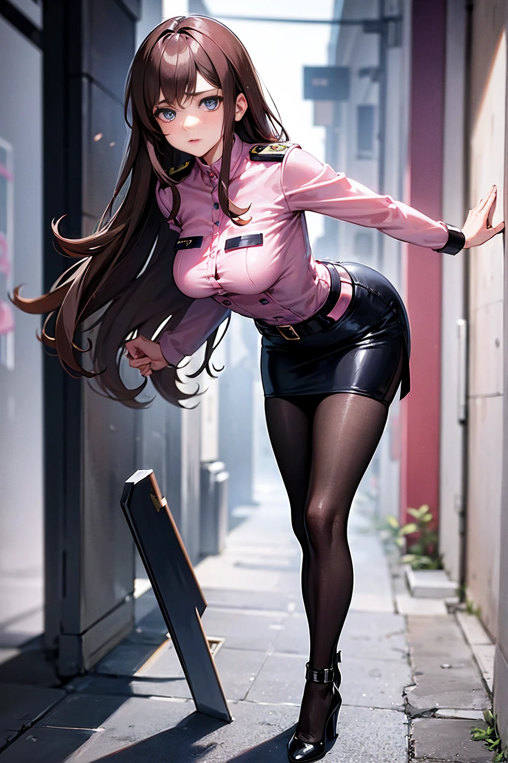 Small breasts、Nipples、Areola、nsfw,show off nipple,nipples,topless, ((Highest quality)), (Very detailedな), (Very detailed CG 統合 8k 壁紙), Very detailed, High resolution raw color photos, Professional photography, Brown Hair, Twin tails, Great face and eyes, Slender body, (Stunningly beautiful woman), (White office corridor, Many business people walking down the corridor, There is a window in the hallway:1.3), ((Stylish pink satin side tie panties with luxurious embellishment), (Pink-based panties with black lace on pink fabric)), garter belt, Knee socks, Exact number of arms, Exact number of legs, Perfect Anatomy, (Embarrassed expression, Surprised expression), Angle from the front