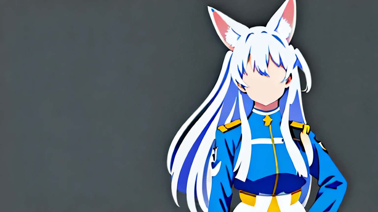 high resolution、high quality、one girl、silver hair、fox ears、high school girl、uniform、
