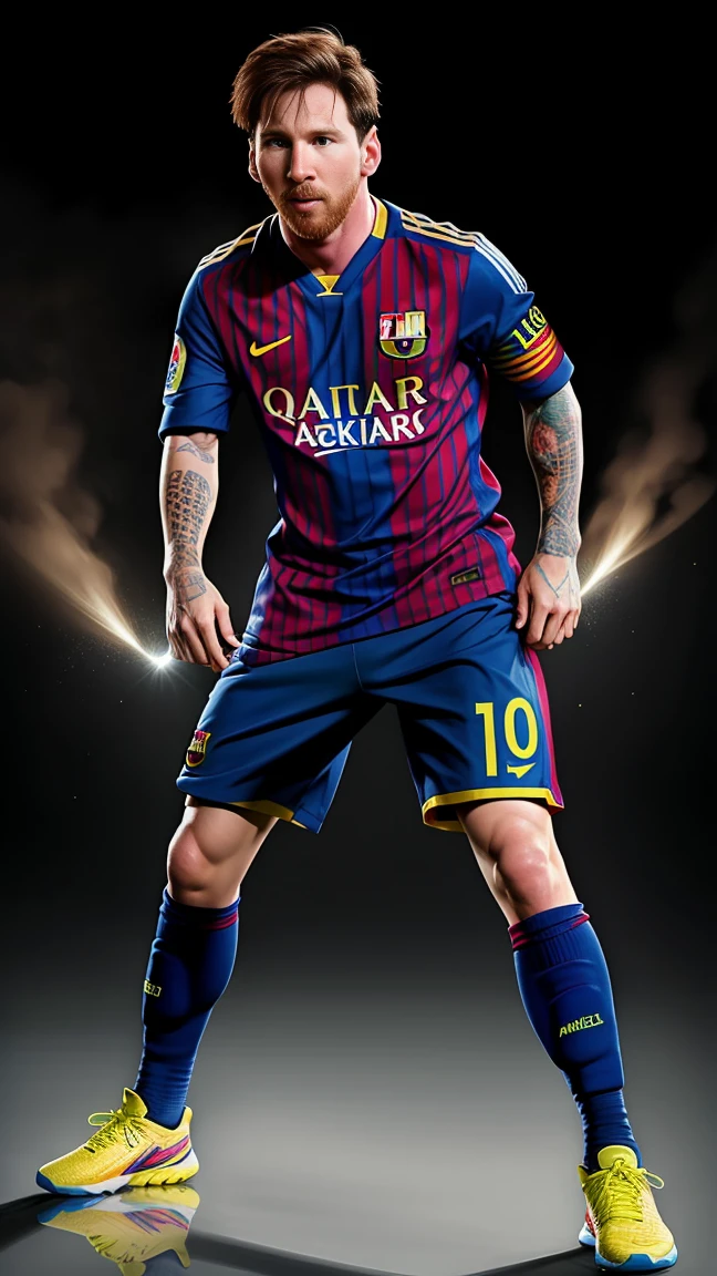 (lionel messi), (standing up), (full body), (3d), (hd), (front look), (ultra-detailed), (realistic), (vivid colors), [portrait], [studio lighting], [sharp focus], [physically-based rendering], [extreme detail description]