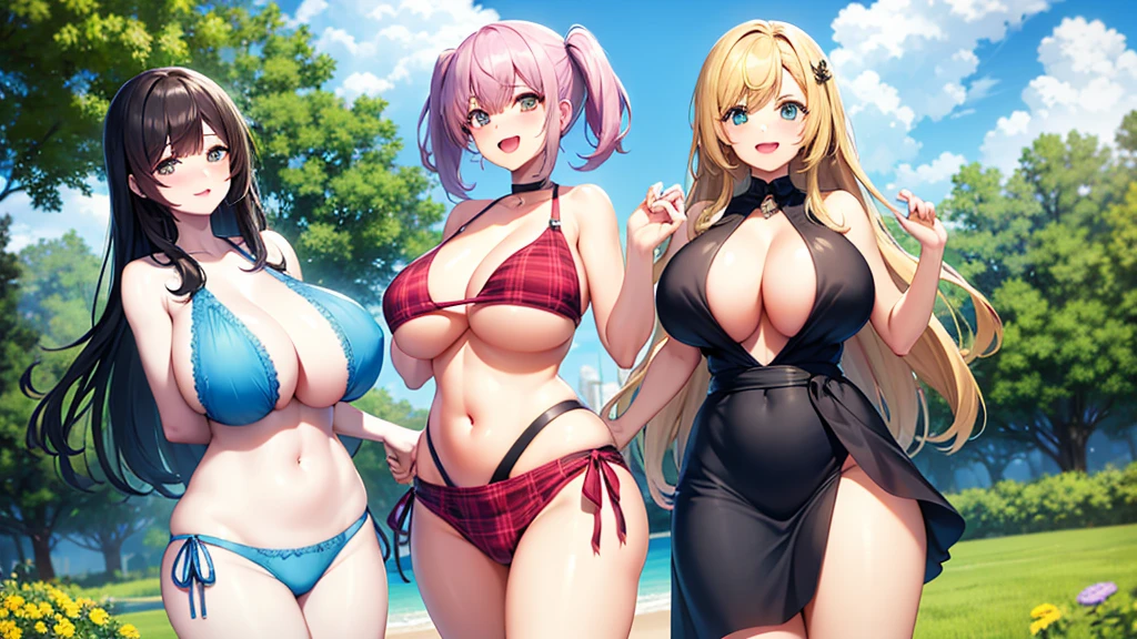 Look at this group of five or six women with beautiful and plump figures.