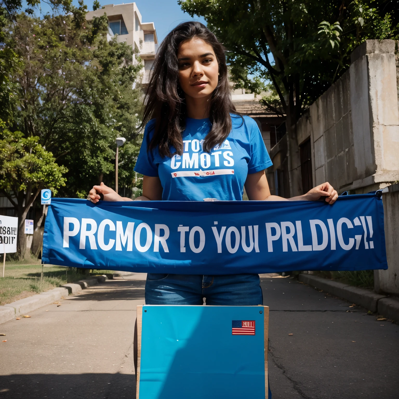 Slogan promoting democratic practices 