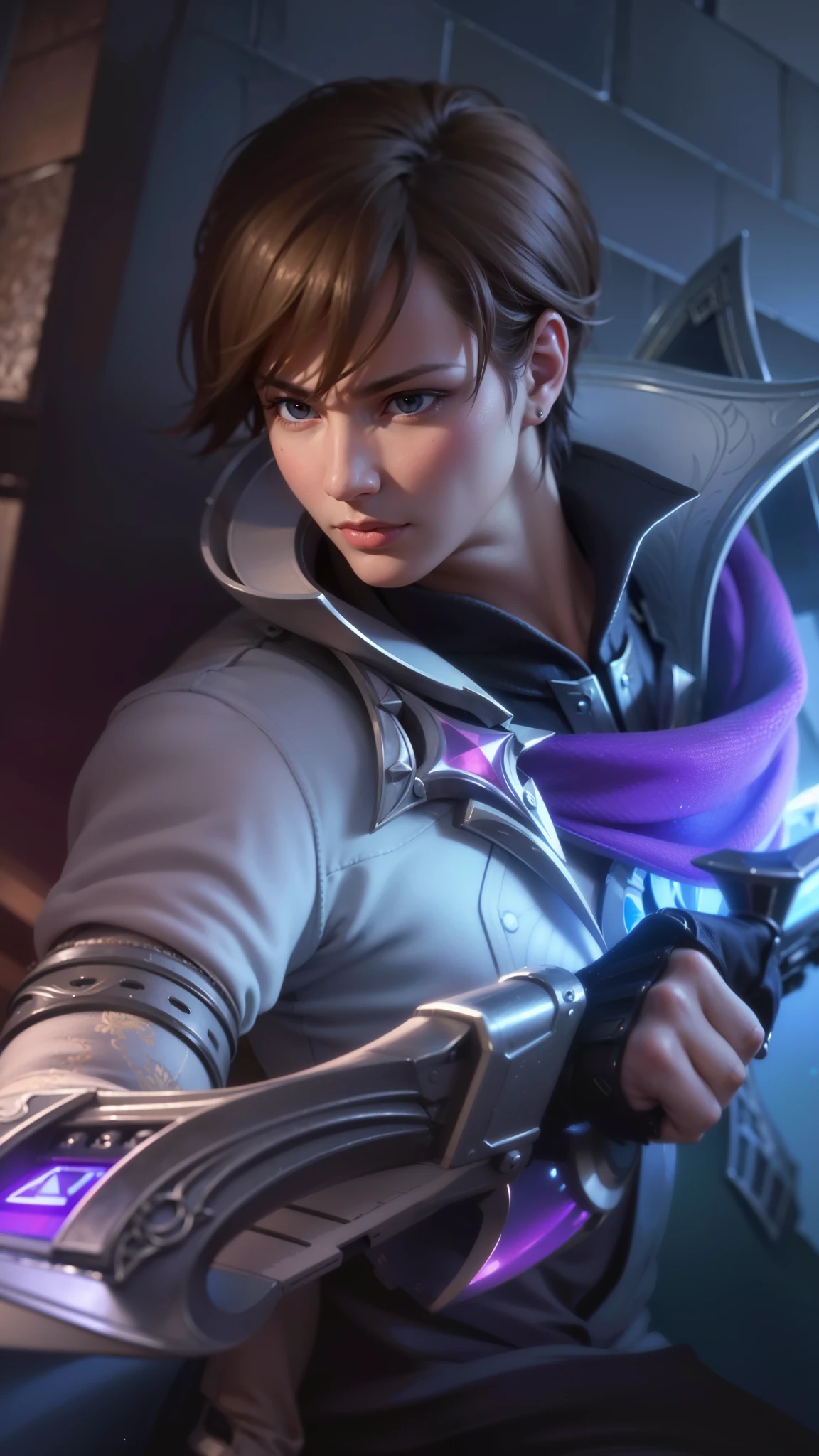 a close up of a person holding a sword in a room, masculine male, masterpiece, ((perfect eyes)) best quality, (semirealism:1.9), beautiful lighting, (extremely detailed CG unity 4k fhd wallpaper), High Detail, Sharp focus, dramatic outdoors, 1 boy ,19 years old, light purpel eyes, 8k, ultra hd, ultra detailed texture, hyper realistic, masterpiece, detailed texture, detailed face, detailed skin, detailed lighting, (photorealistic:1.5), best quality, beautiful lighting, cinematic lighting, professional lighting, ultra highres, realistic, detailed hair, real hair, high quality, (realskin:1.5), extremely detailed, finely detail, ultra-detailed, glare.