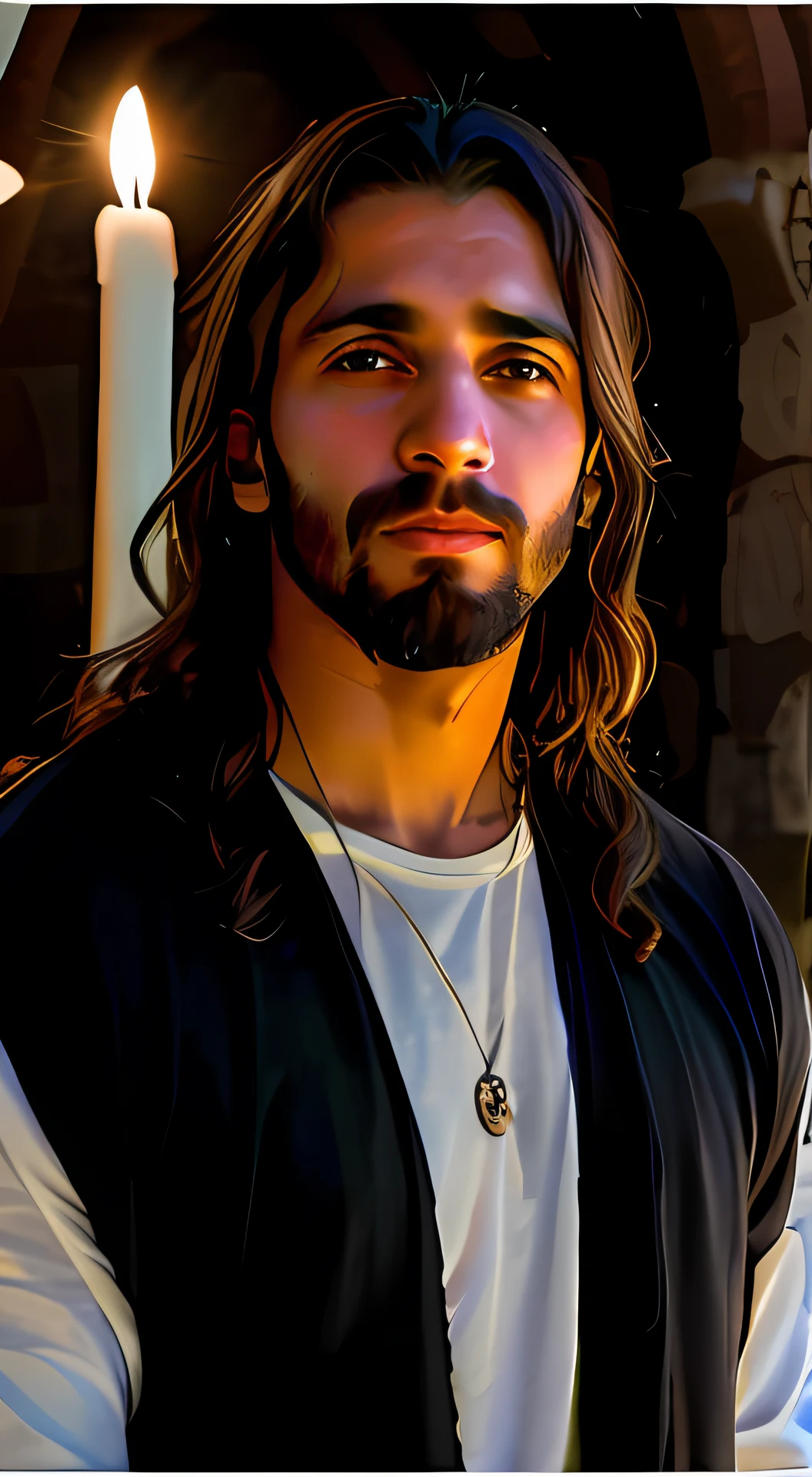 Homem Arafed com cabelo comprido e barba em frente a uma igreja, Jesus Cristo, Vestido como Jesus Cristo, Jesus of Nazareth, Retrato de Jesus Cristo, Christian, Jesus, homem bonito, Jovem homem grego, Alexandre, sebastien chabal, homem bonito, rabo de cavalo e barba, rosto de Jesus, Gal Yosef, bonito, Macho bonito