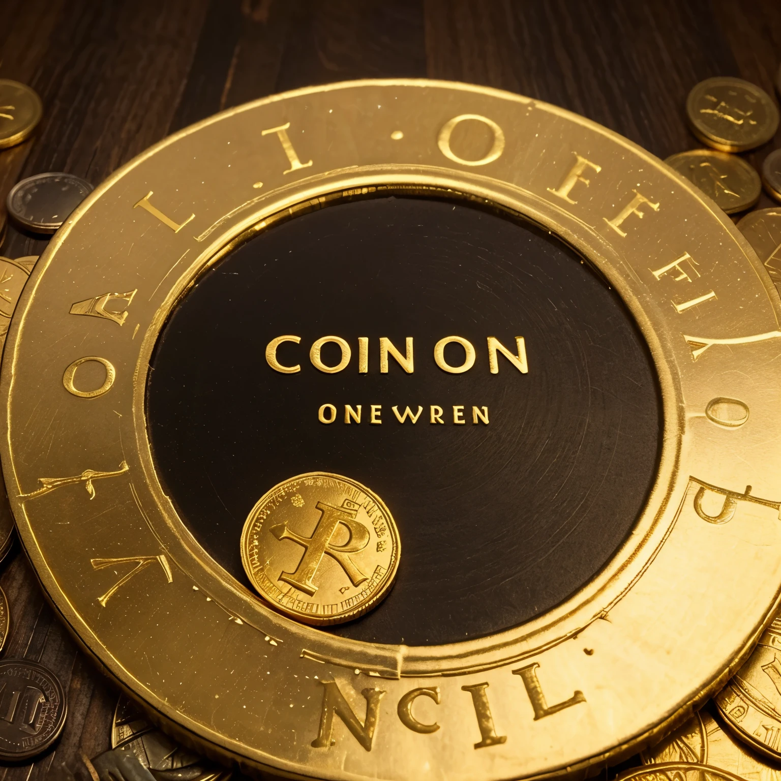 Make a logo with gold coins and below with the name of coin store and below the coin store online in small logo type font something very creative