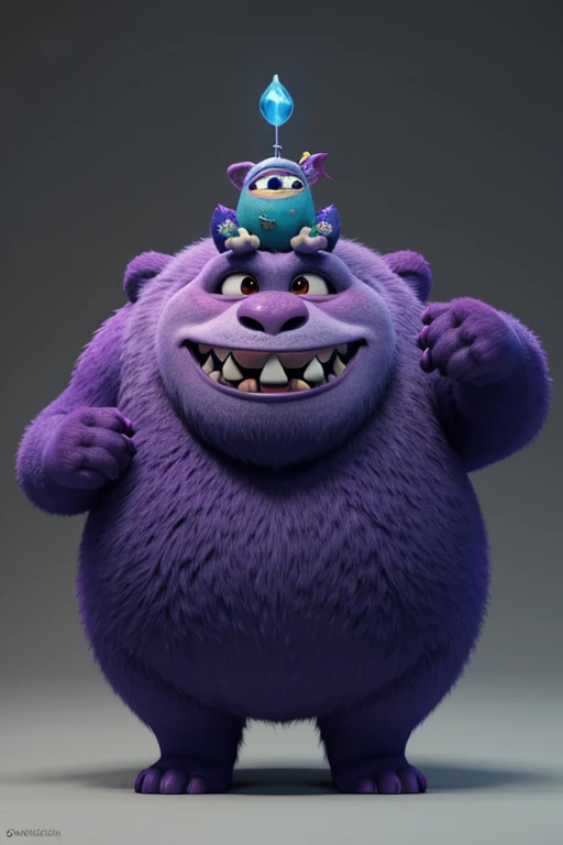 um close de um brinquedo peludo com um grande sorriso, beautiful 3d rendering, adorable digital painting, furry friendly monster, monstro fofo character design, monstro fofo, portrait of a monstro fofo, design de personagens fofos da pixar, criatura fofa da floresta, adorable glowing creature, personagem de desenho animado fofo, design de personagens de monstros, criatura fofa, arte digital detalhada fofa, arte digital fofa, personagem fofo da pixar