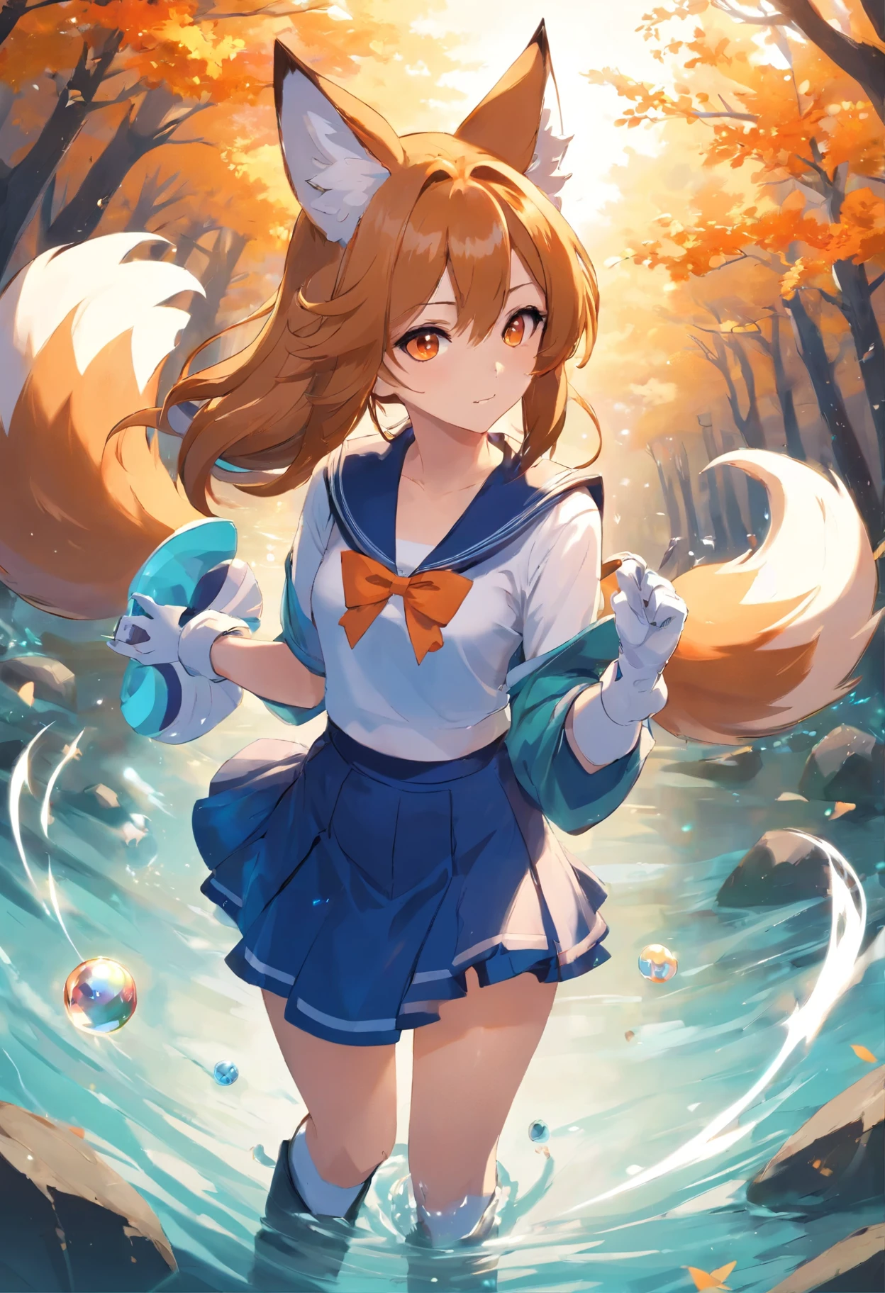 anime girl with long orange hair and a cat ear standing on a railing, very beautiful anime cat girl, digital anime art!!, beautiful anime catgirl, anime catgirl, cute anime catgirl, advanced digital anime art ”, anime girl with cat ears, holo is a wolf girl, anime cat, ecchi anime style, anime artstyle, pretty anime girl