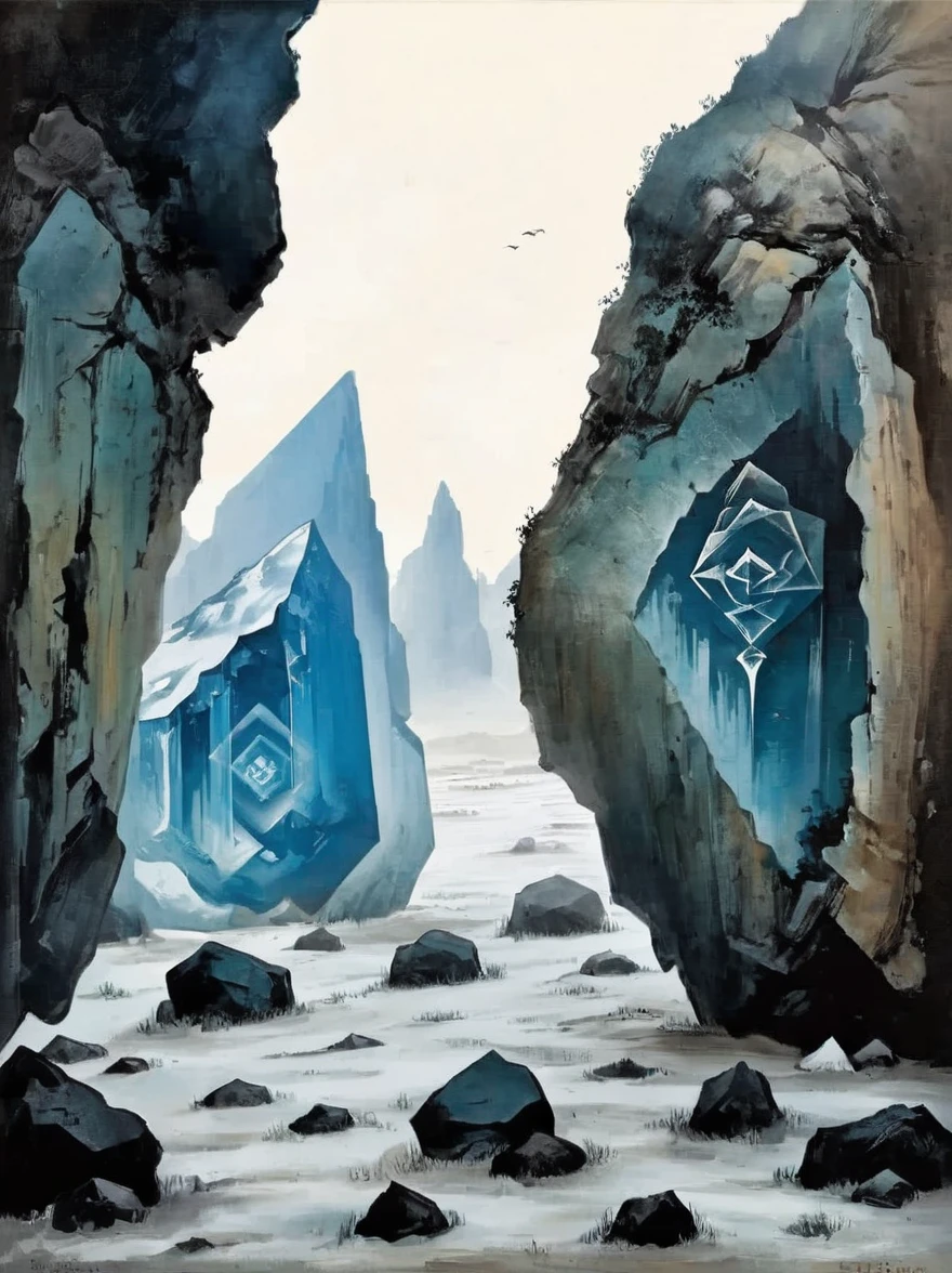 Unknown Geometry,In the hole in the ground,Huge geometric ruins。Its shape is complex,It seems to be the crystallization of wisdom beyond time,Mysterious symbols are engraved on each boulder..,As if telling an ancient secret。This is just the tip of the iceberg