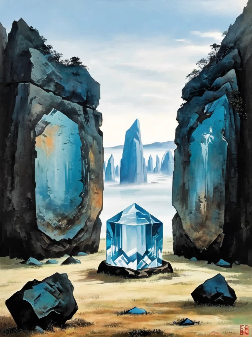 Unknown Geometry,In the hole in the ground,Huge geometric ruins。Its shape is complex,It seems to be the crystallization of wisdom beyond time,Mysterious symbols are engraved on each boulder..,As if telling an ancient secret。This is just the tip of the iceberg