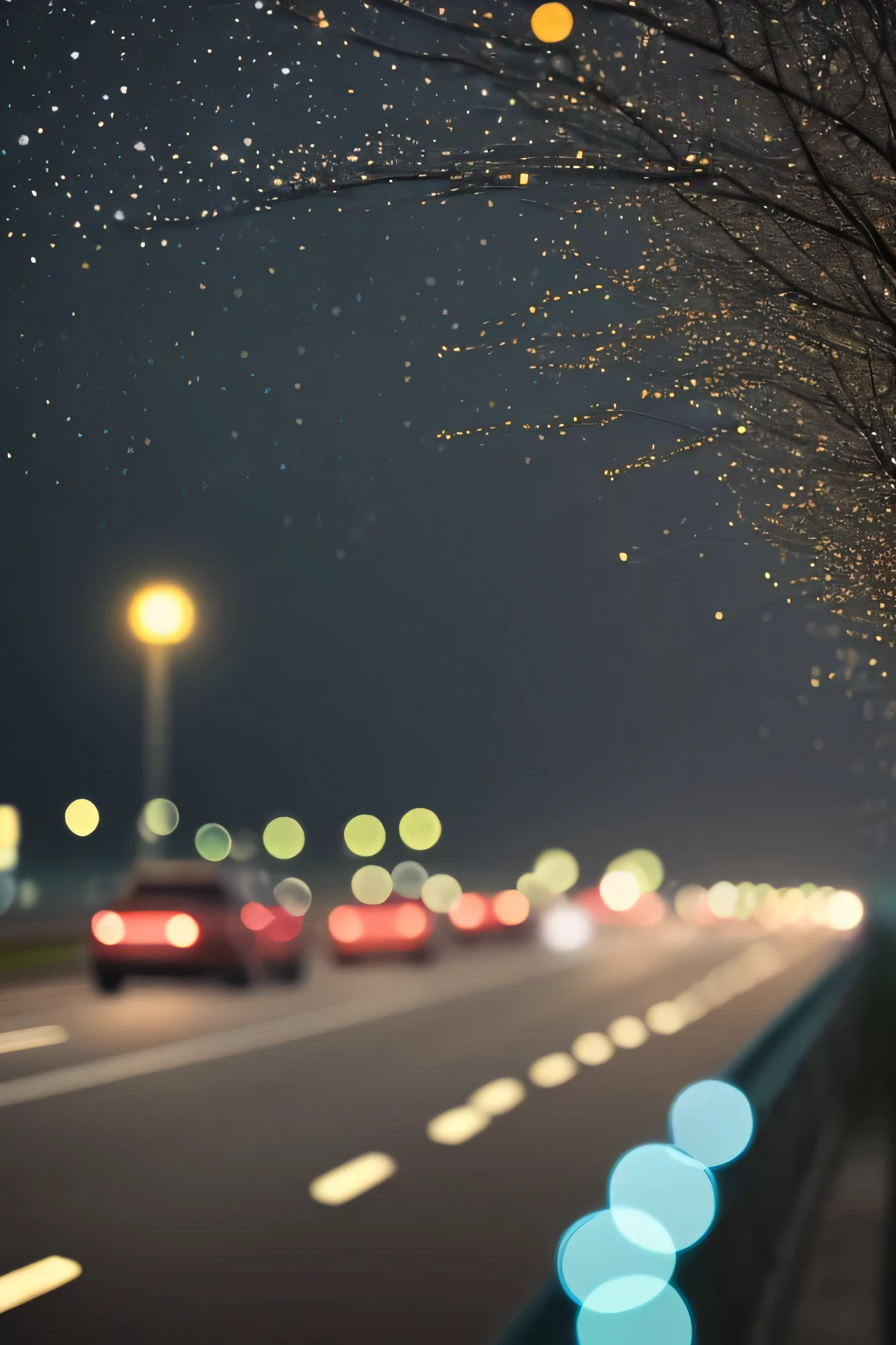 high way road seen as bokeh