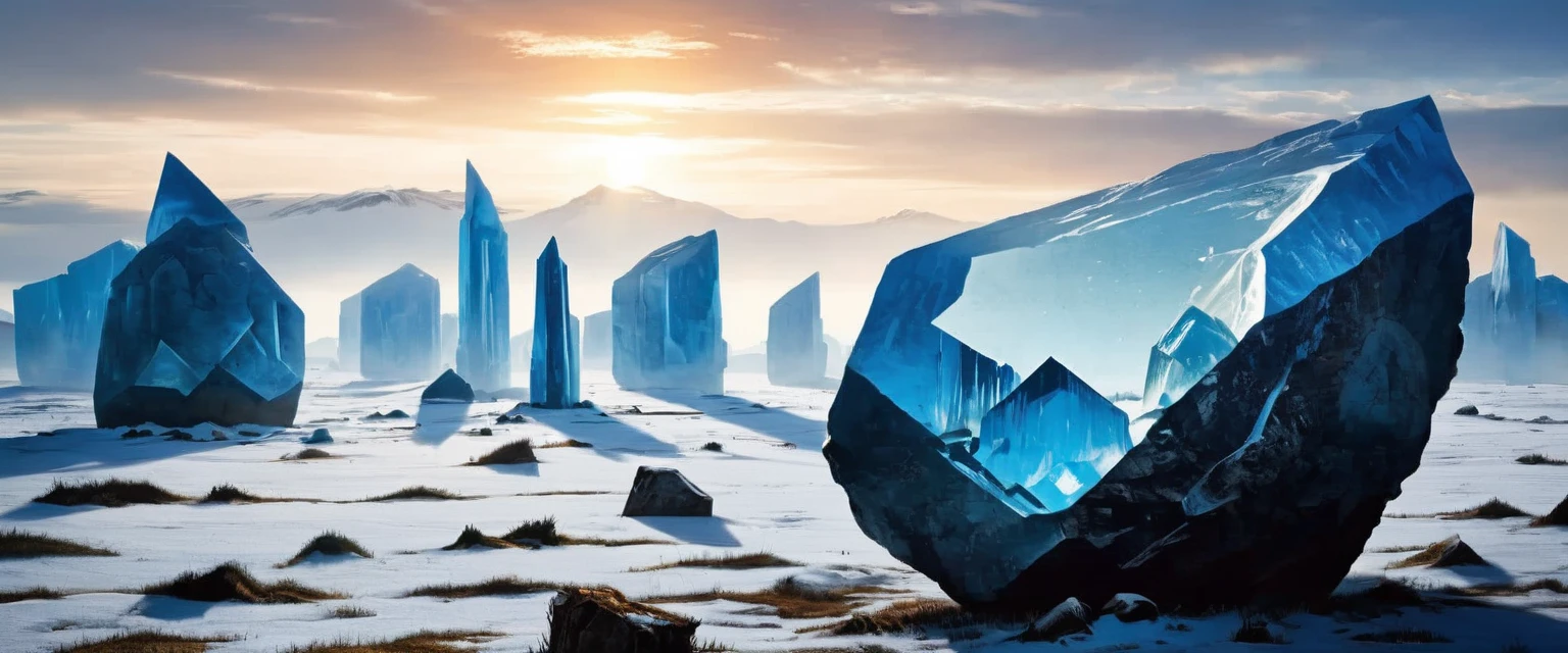 Unknown Geometry，In the hole in the ground，Huge geometric ruins。Its shape is complex，It seems to be the crystallization of wisdom beyond time，Mysterious symbols are engraved on each boulder..，As if telling an ancient secret。This is just the tip of the iceberg