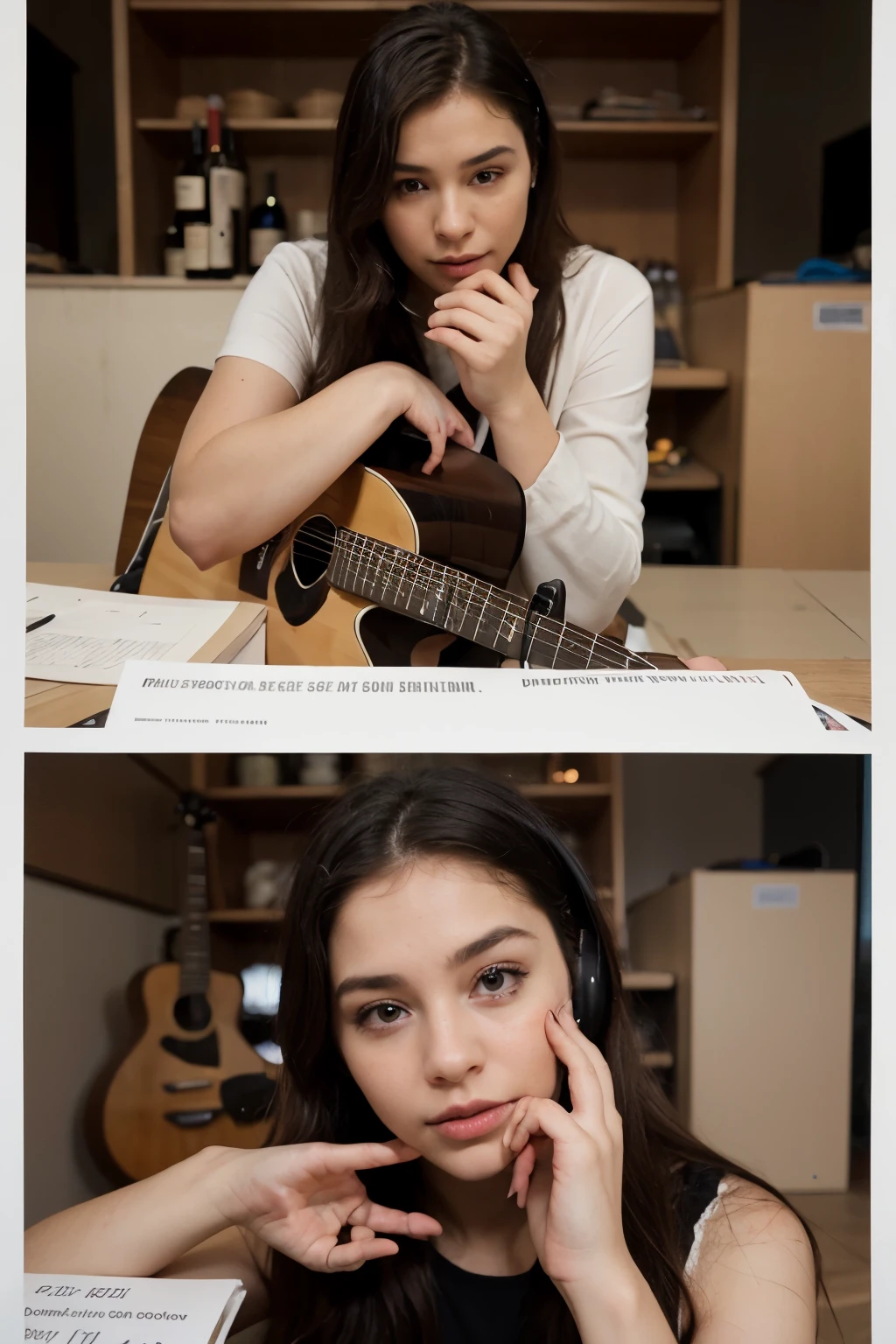 Do you have a guitar that you don&#39;t use and you don&#39;t know what to do with it? ?

Donate it to low-income young people who want to learn this beautiful art in the town of Cestillal .

Comunicarse al: 315 3591003

"Music is the wine that Ilena The cup of silence "

This text is the one in the image for a better understanding.

Act like an expert graphic designer and design this social media poster, This image must be in Spanish.