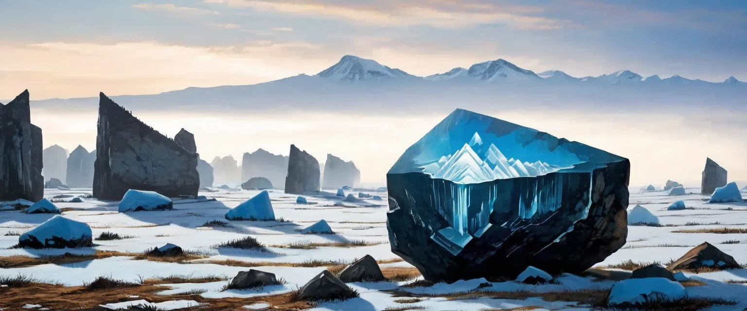 Unknown Geometry,In the hole in the ground,Huge geometric ruins。Its shape is complex,It seems to be the crystallization of wisdom beyond time,Mysterious symbols are engraved on each boulder..,As if telling an ancient secret。This is just the tip of the iceberg