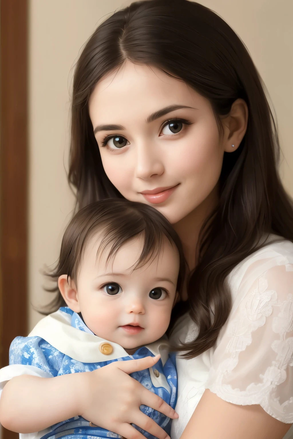 ((best quality)), ((masterpiece)), (detailed), perfect face Beautiful mum and cute