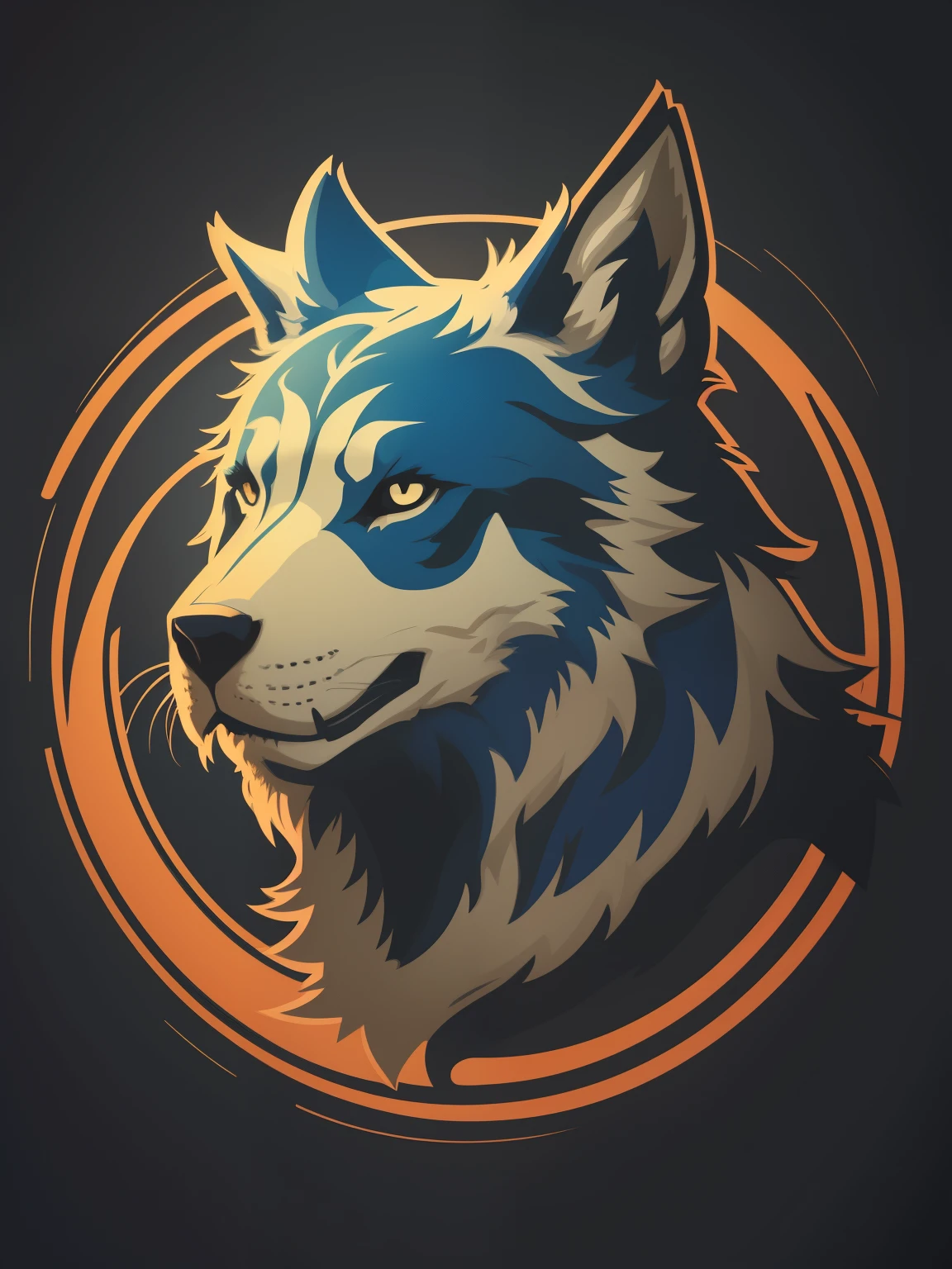[Blue dog] Heraldic silhouette, logo masking style illustration, by dan mumford, by greg rutkowski, by james jean, black background, fantasy art, mysterious, realistic, majestic, rich vibrant blue and white colors, high contrast, seamless water brand, artstation, deviantart, dribble, redbubble, teepublic, sharp focus, simple, hyper detailed, detailed drawing, vectorize, outline, isometric style, 8k." naughty face