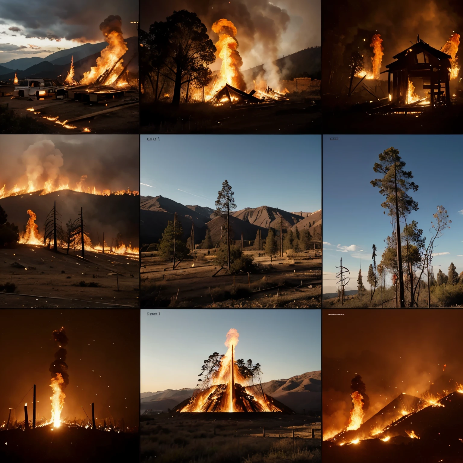 Collage incendios forestales chile