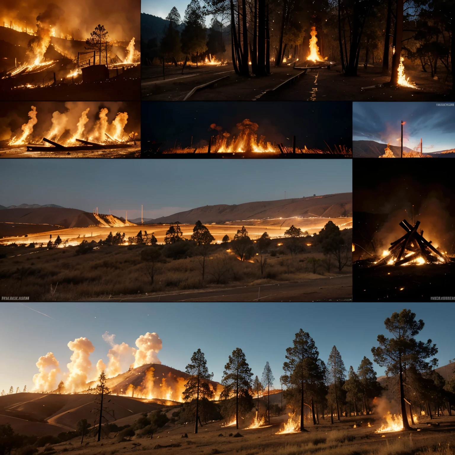 Collage incendios forestales chile